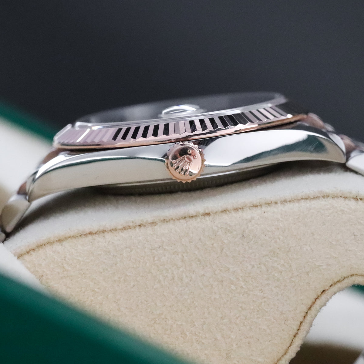 Rolex Datejust 41mm Sunburst Dial Rose Gold Fluted Bezel Jubilee Bracelet 126331