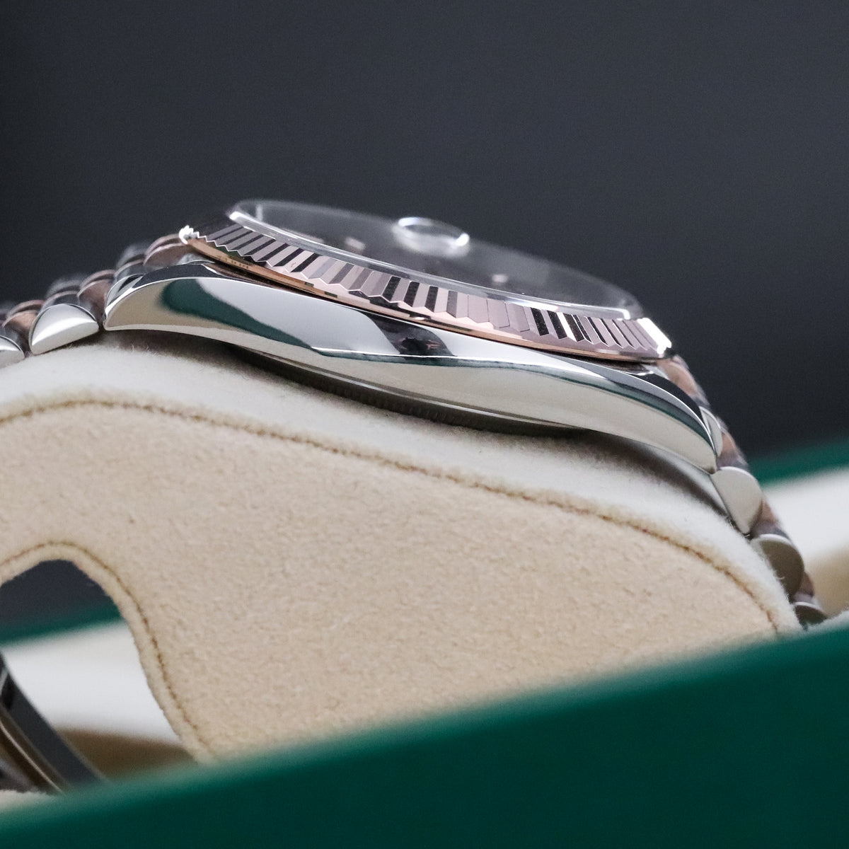 Rolex Datejust 41mm Sunburst Dial Rose Gold Fluted Bezel Jubilee Bracelet 126331