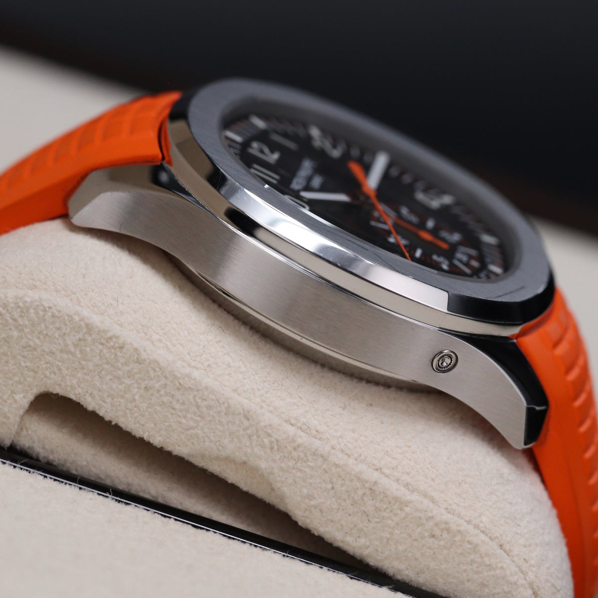 Patek Philippe 5968A Aquanaut 42mm Chronograph Stainless Steel Black Dial Orange Sport 5968A-001