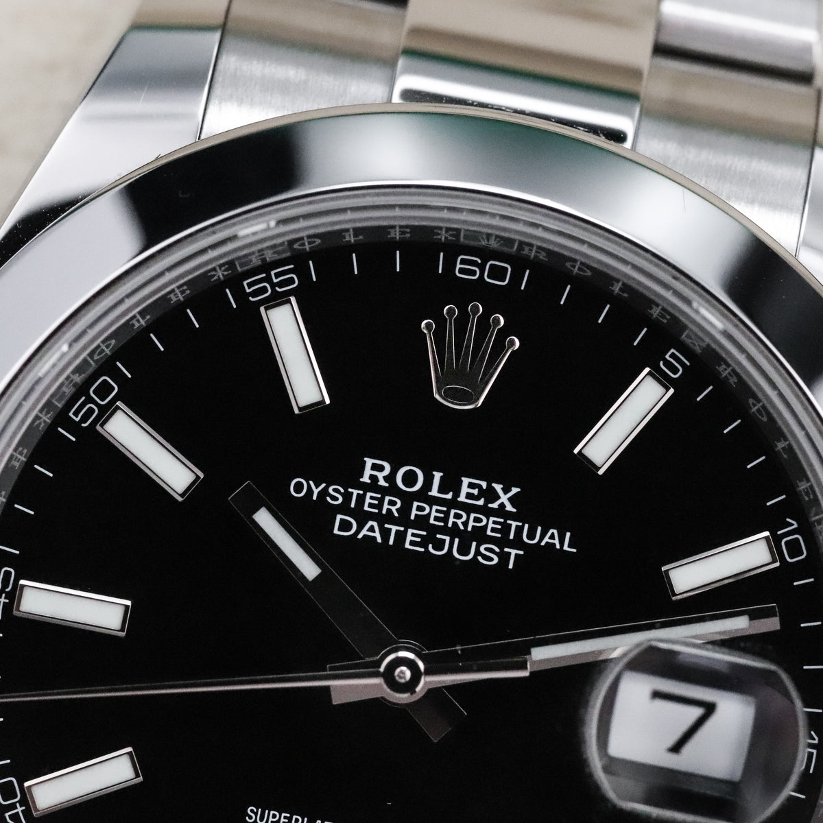 Rolex Datejust 41mm Black Dial Stainless Steel Smooth Bezel Oyster Bracelet 126300