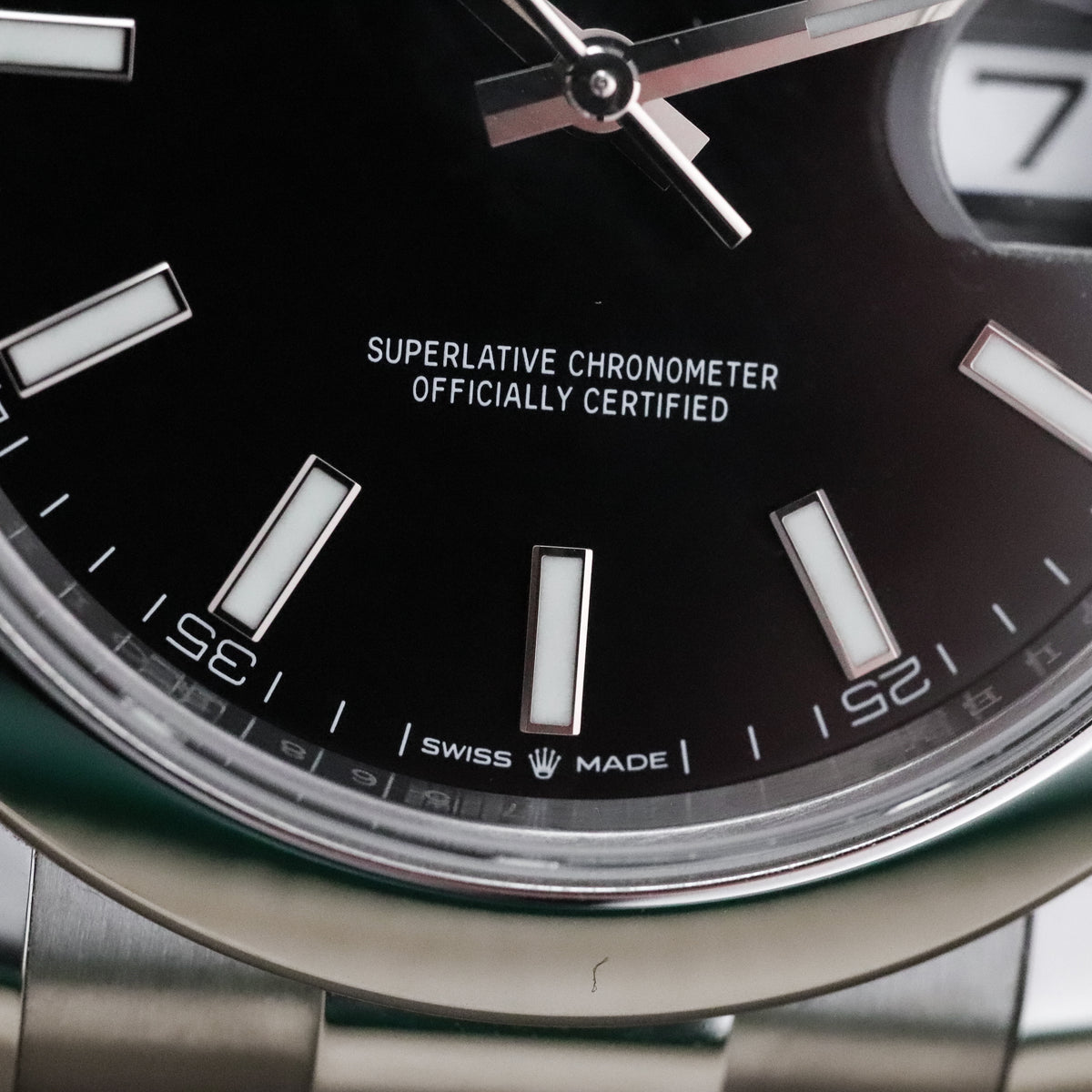 Rolex Datejust 41mm Black Dial Stainless Steel Smooth Bezel Oyster Bracelet 126300