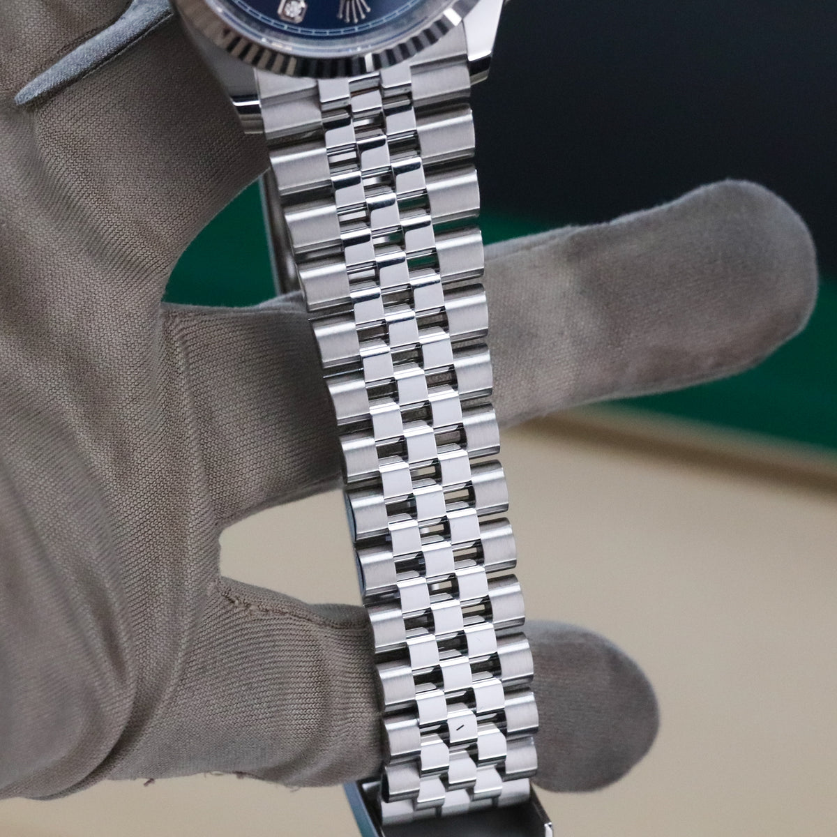 Rolex Datejust 36 36mm Blue Dial Steel Diamond Markers Fluted Bezel Jubilee 126234 Complete Set