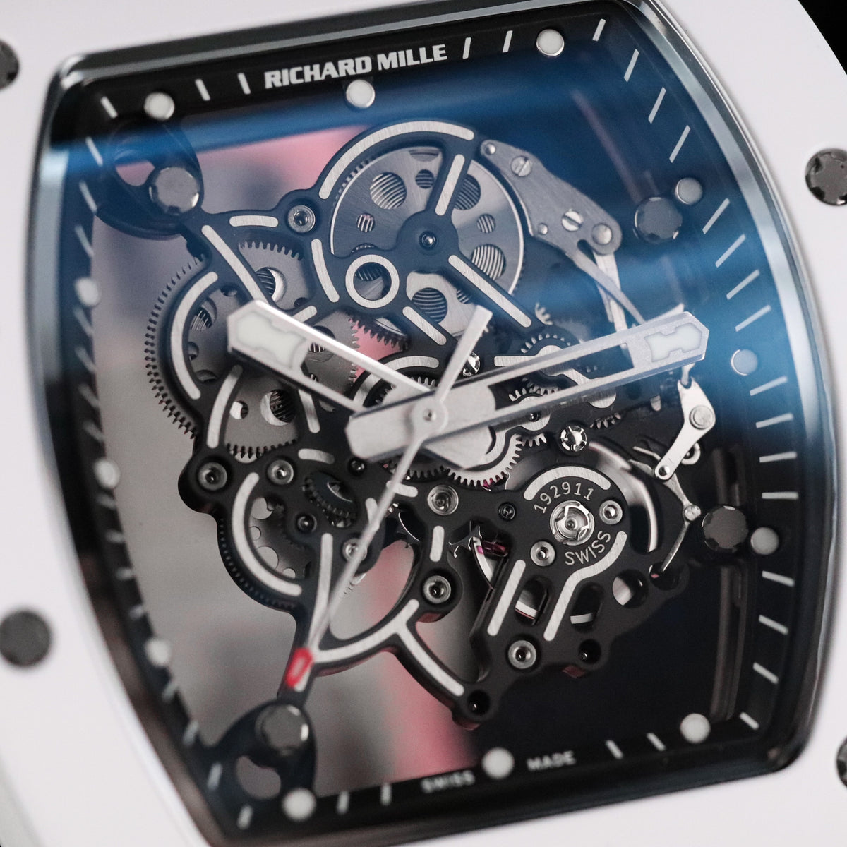 Richard Mille RM 055 Bubba Watson White Ceramic Golf Skeleton Titanium White Rubber 49.8mm x 42mm