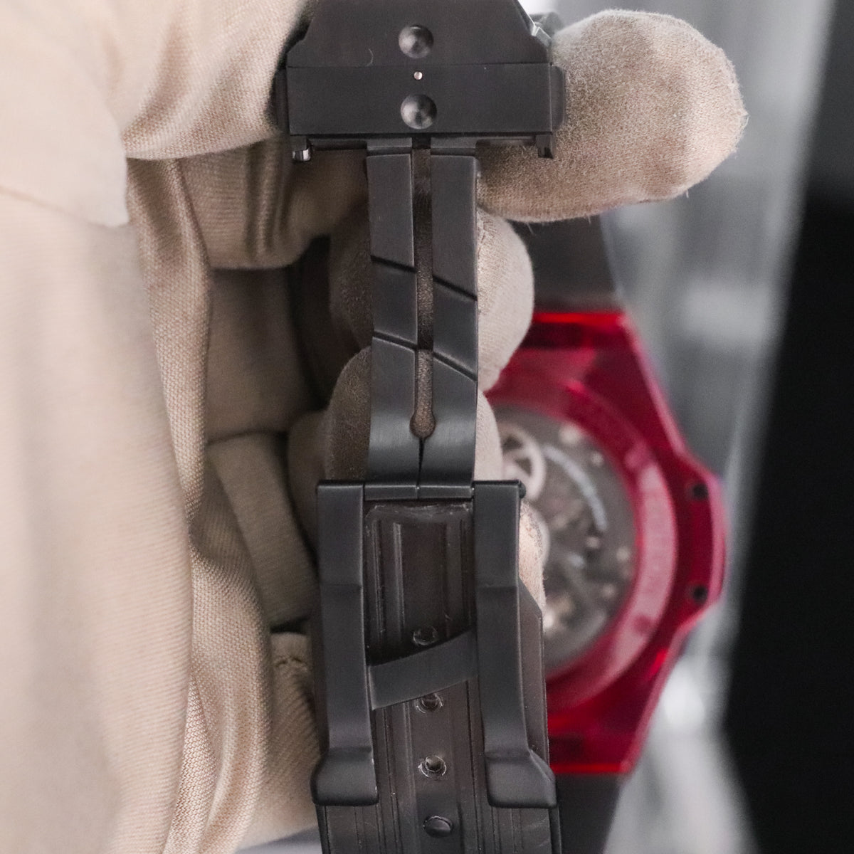 Hublot Big Bang Unico Red Sapphire 45mm Skeleton Dial Rubber Strap Limited 250pcs 411.JR.4901.RT Complete Set