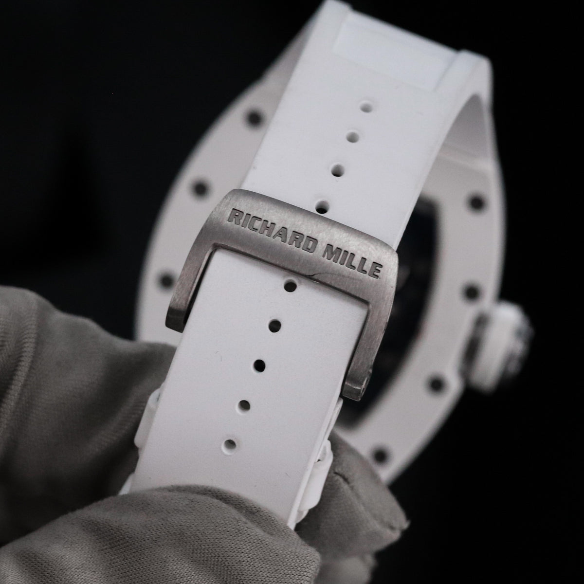 Richard Mille RM 055 Bubba Watson White Ceramic Golf Skeleton Titanium White Rubber 49.8mm x 42mm