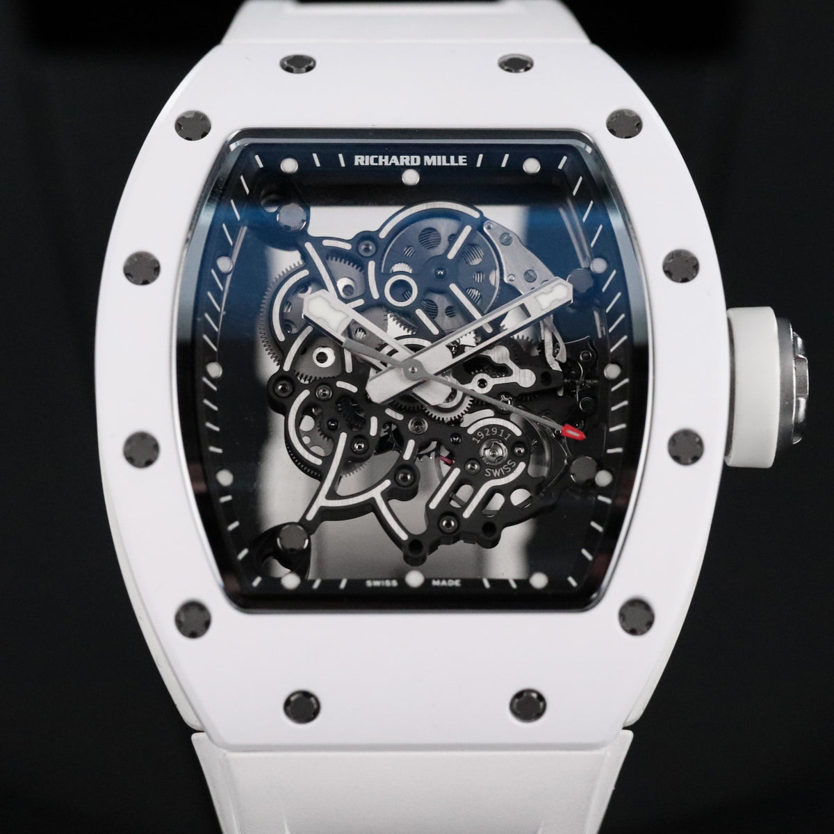 Richard Mille RM 055 Bubba Watson White Ceramic Golf Skeleton Titanium White Rubber 49.8mm x 42mm