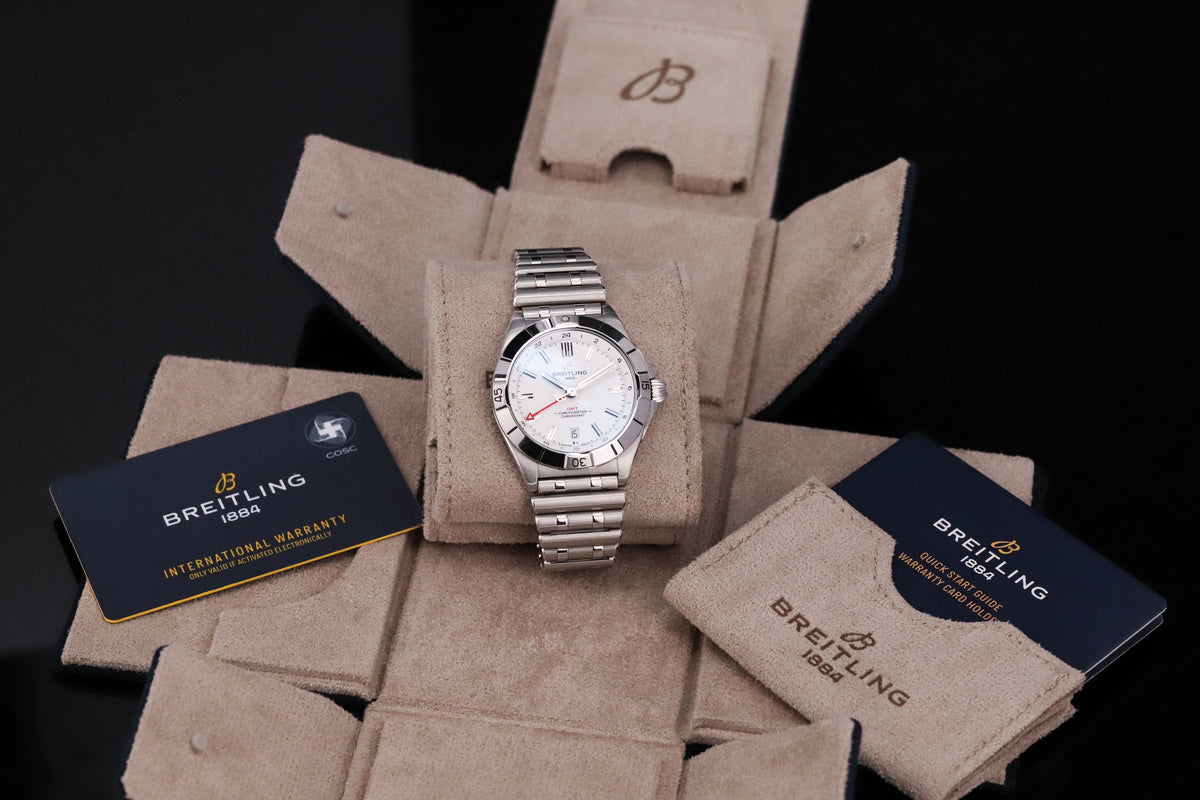 Breitling Chronomat GMT 40mm White Dial Sapphire Crystal Stainless Steel A32398101A1A1