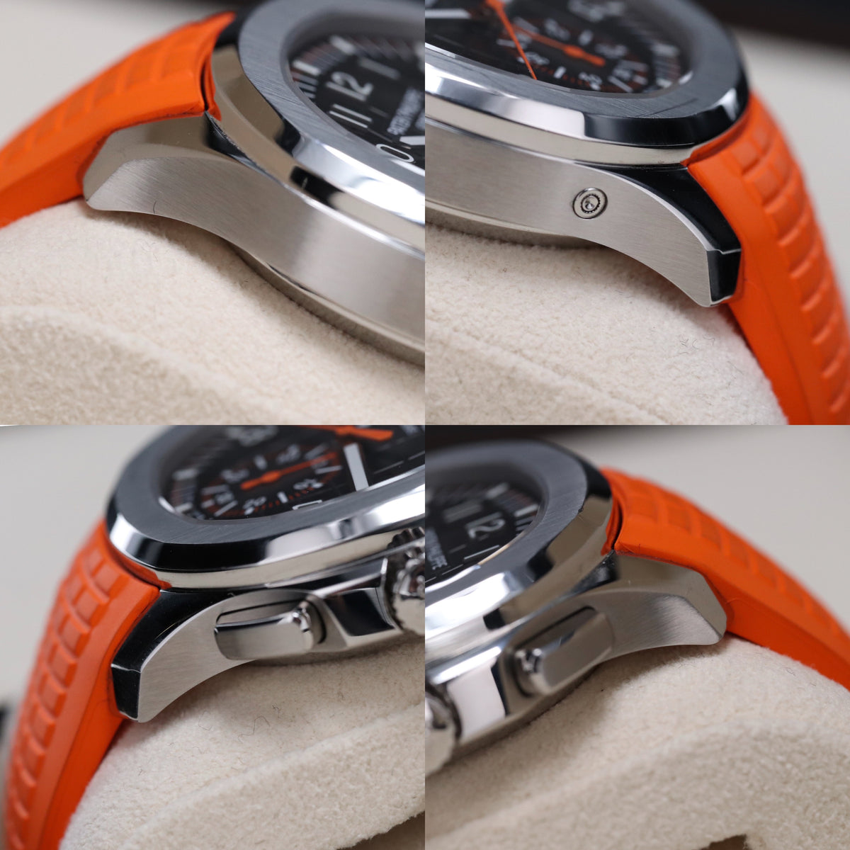 Patek Philippe 5968A Aquanaut 42mm Chronograph Stainless Steel Black Dial Orange Sport 5968A-001