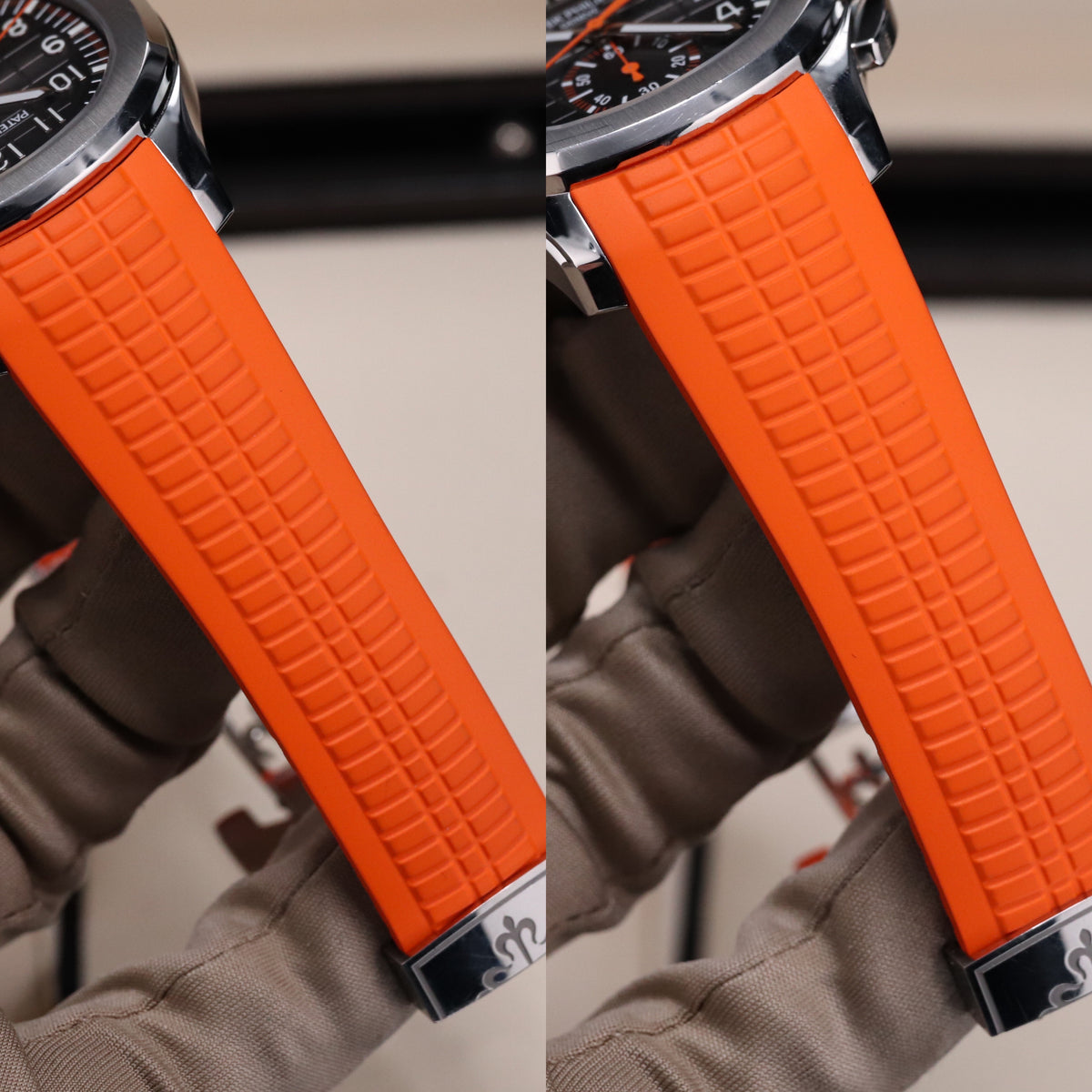 Patek Philippe 5968A Aquanaut 42mm Chronograph Stainless Steel Black Dial Orange Sport 5968A-001