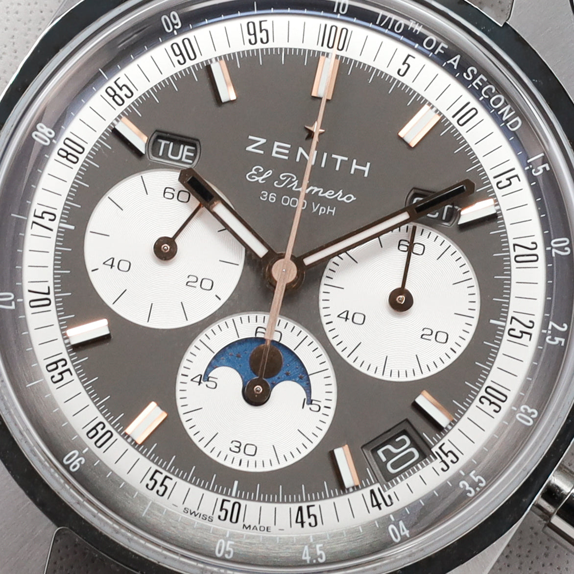 Zenith Chronomaster Original Triple Calendar 38mm 2025 Boutique Edition Steel Case Grey Dial Blue Strap 03.3400.3610/39.C910