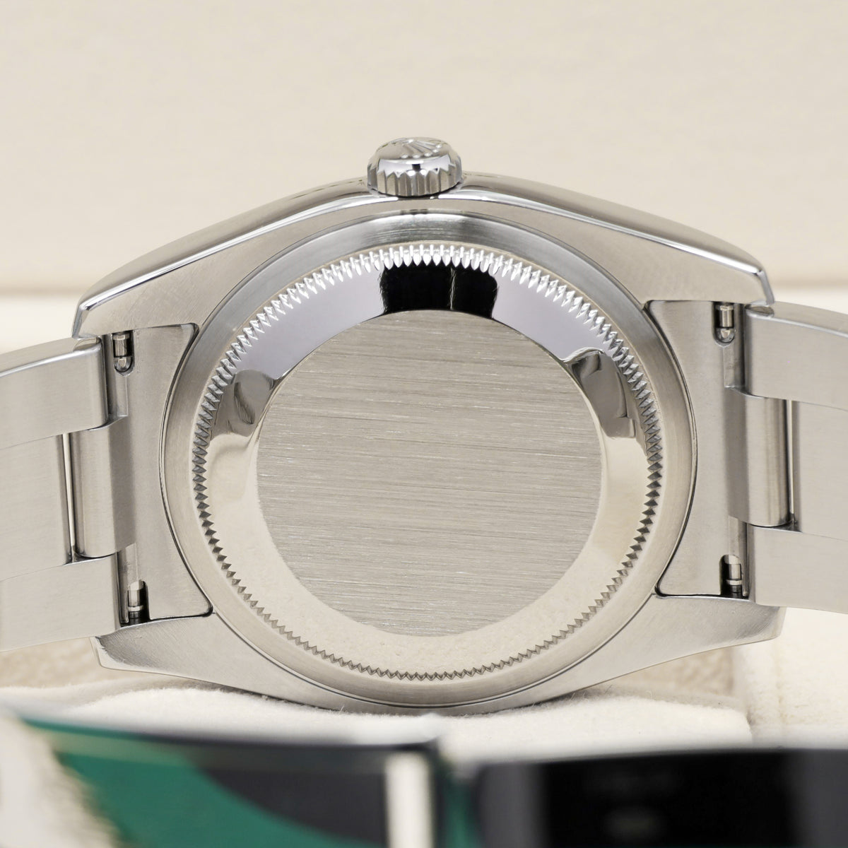 Rolex Datejust 2007 Complete 36mm Stainless Steel and 18k White Gold Tuxedo Dial / Black and Silver Dial 18k White Gold Fluted Bezel Stainless Steel Bracelet with Rolex Clasp 116234