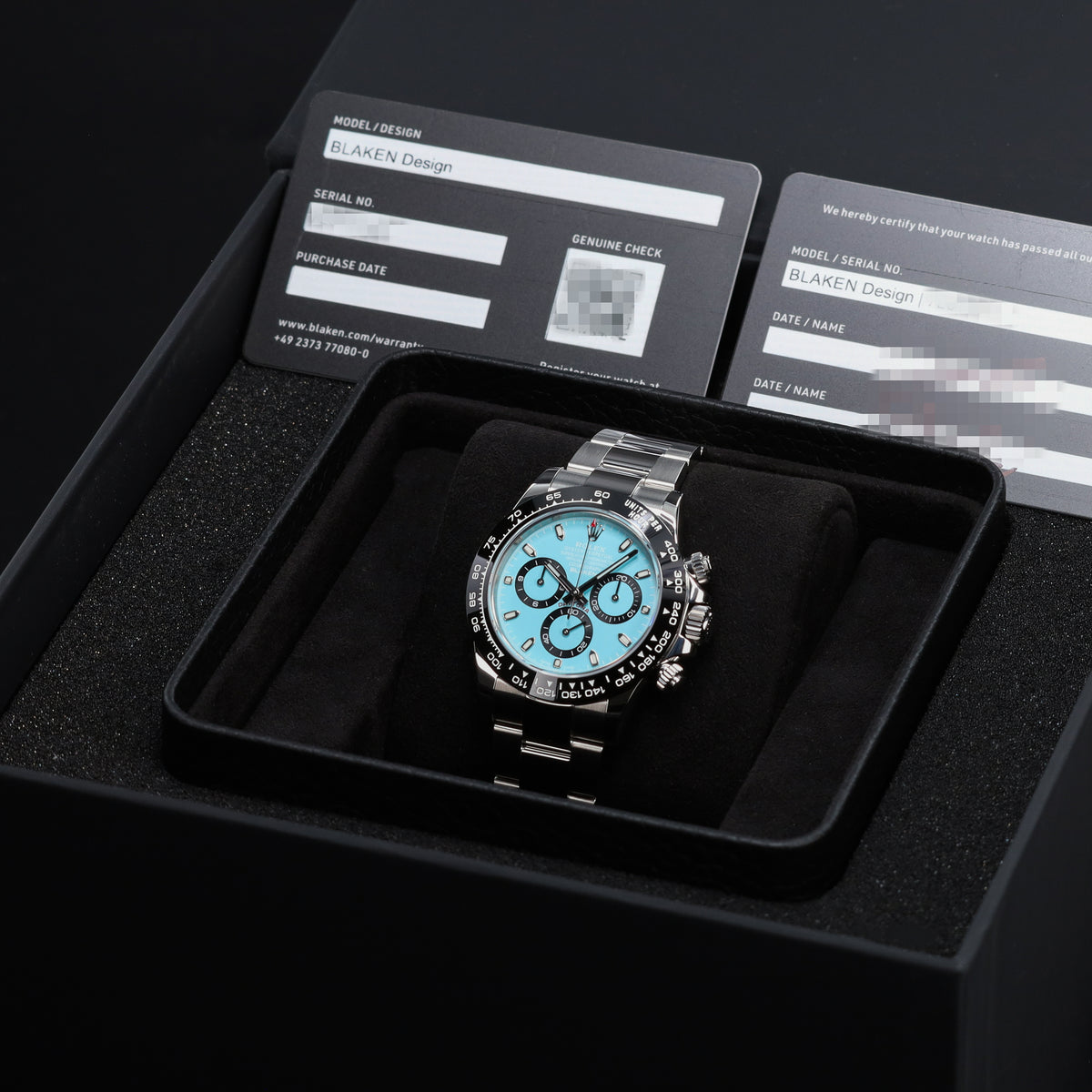 Blaken Rolex 2025 Complete 40mm Stainless Steel Tiffany Blue Black Cerachrom Ceramic Oyster Bracelet 116500LN