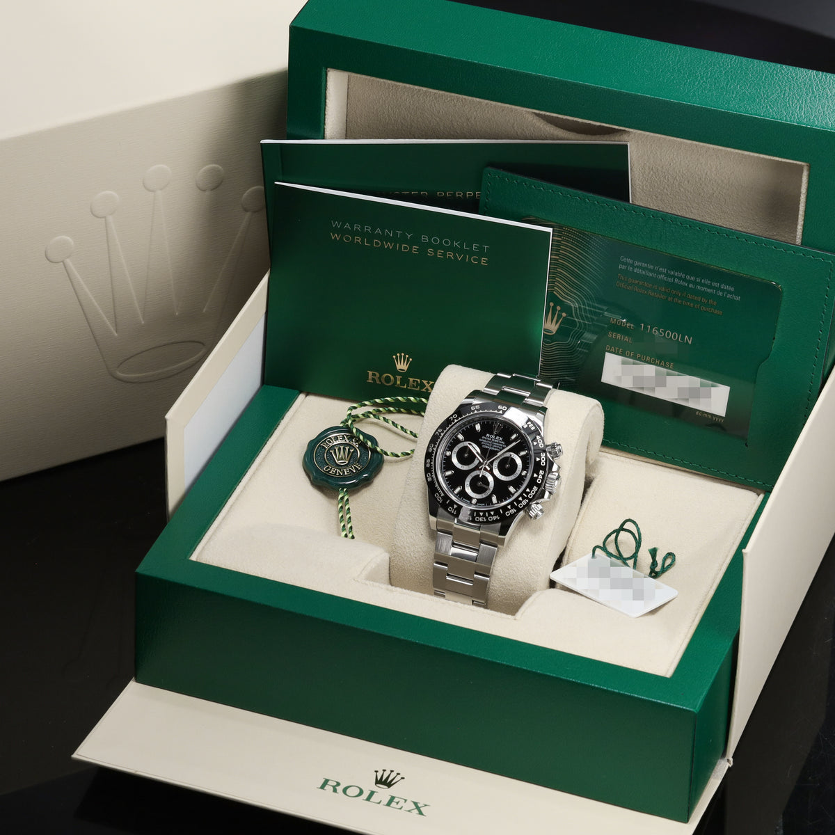 Rolex Daytona Complete 40mm Oystersteel Black Dial Black Cerachrom Ceramic Bezel Oyster Bracelet 116500LN