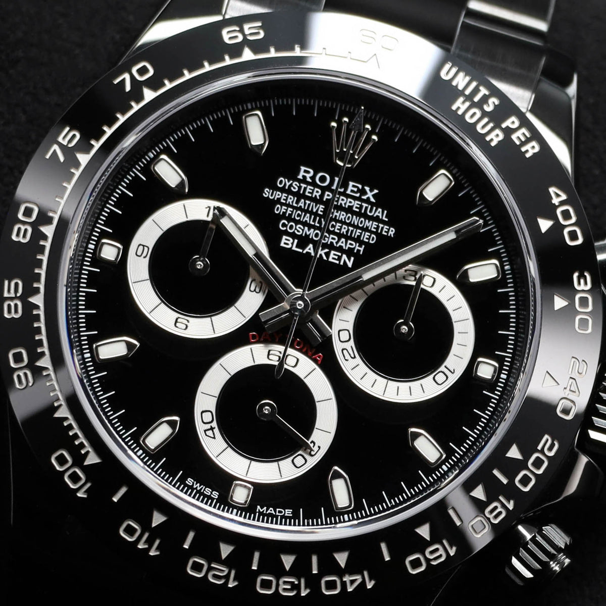 Blaken Rolex Daytona 2025 Complete 40mm Stainless Steel Black Blaken Custom Dial Black Cerachrom Ceramic Bezel Oyster Bracelet 116500LN