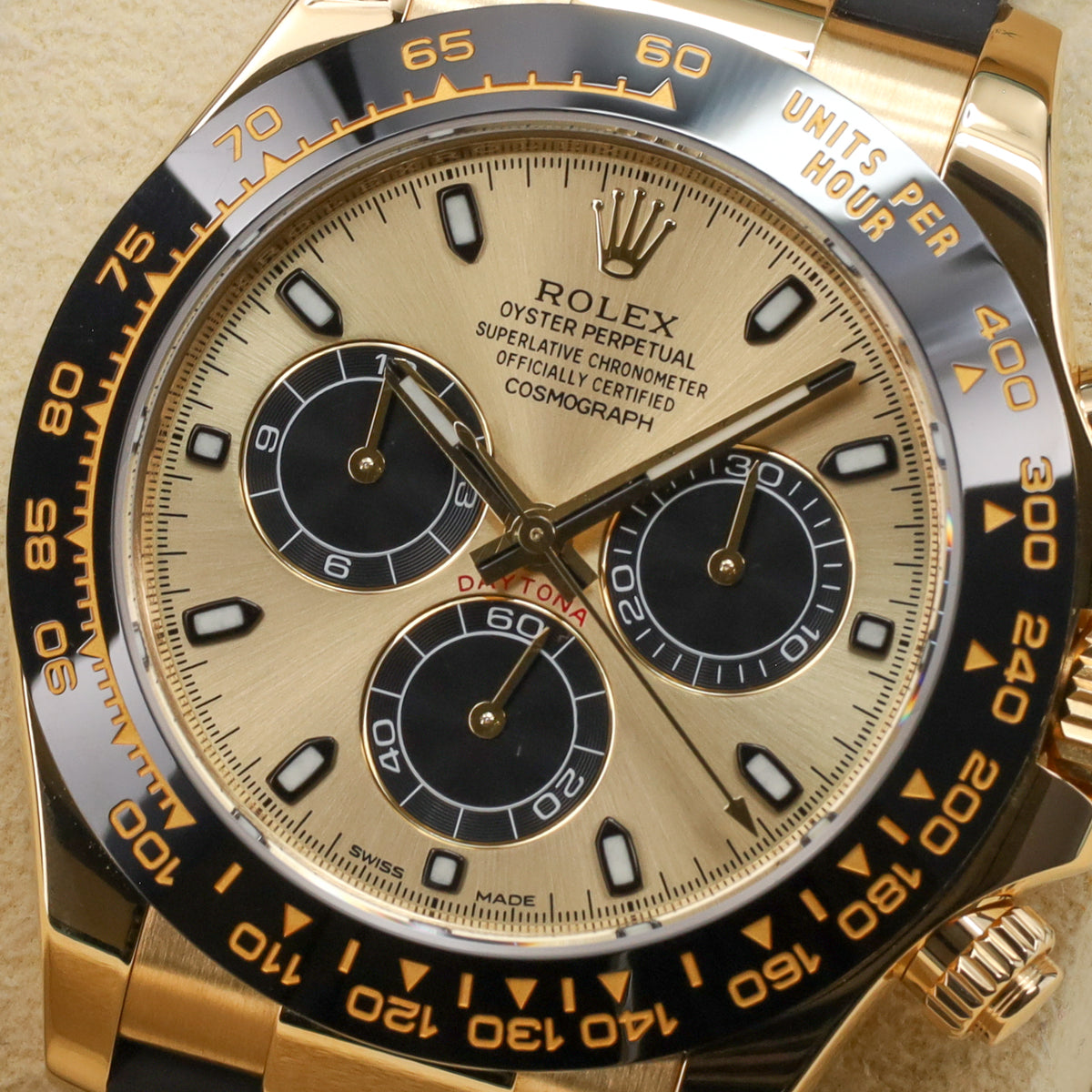 Rolex Daytona Pikachu 2022 Complete 40mm 18K Yellow Gold Yellow Dial Black Cerachrom Bezel with Tachymeter Scale Rubber Bracelet 116518LN