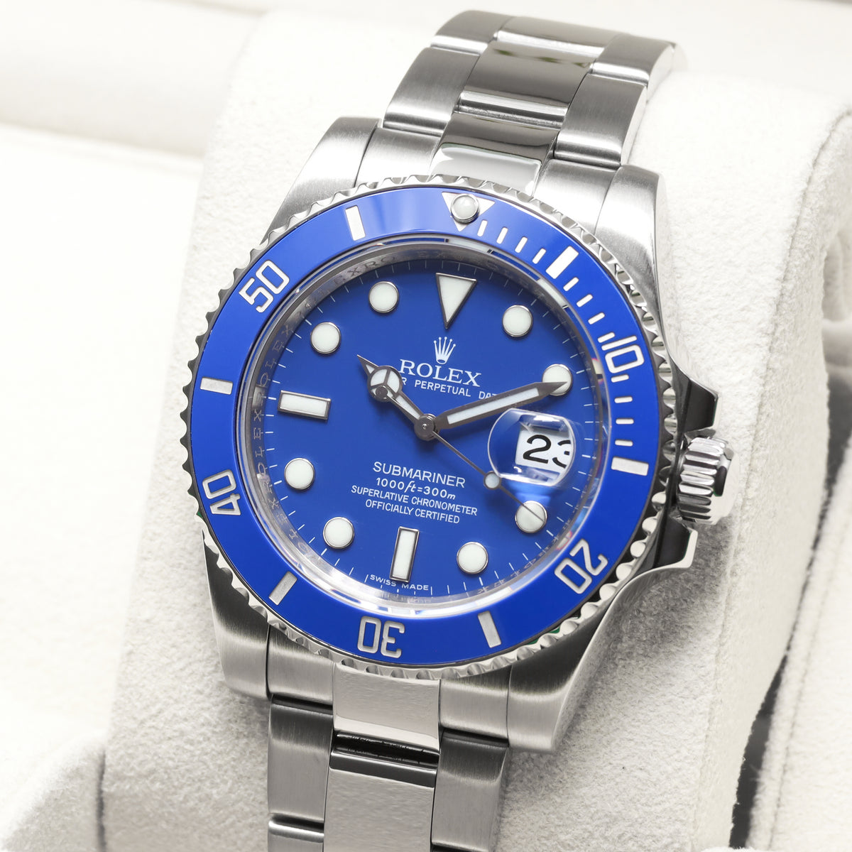 Rolex Submariner Date "Smurf" Complete 40mm 18k White Gold Blue Dial Blue Cerachrom Ceramic Bezel 18k White Gold Oyster Bracelet 116619LB