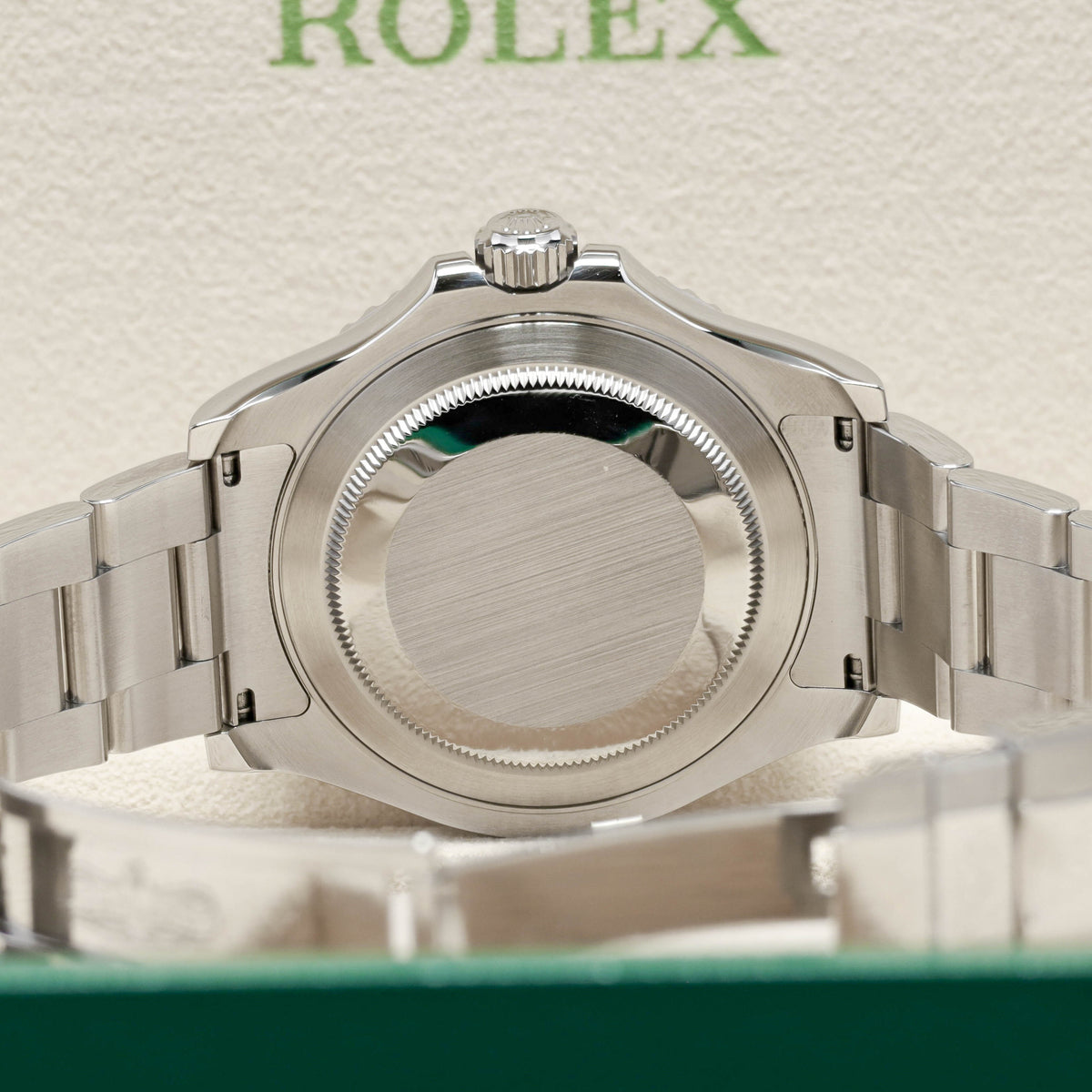 Rolex Yacht Master 2018 Complete 40mm Oystersteel Rhodium Grey with Blue Accents Dial Solid Platinum Bidirectional Rotating Bezel Oyster Bracelet 116622