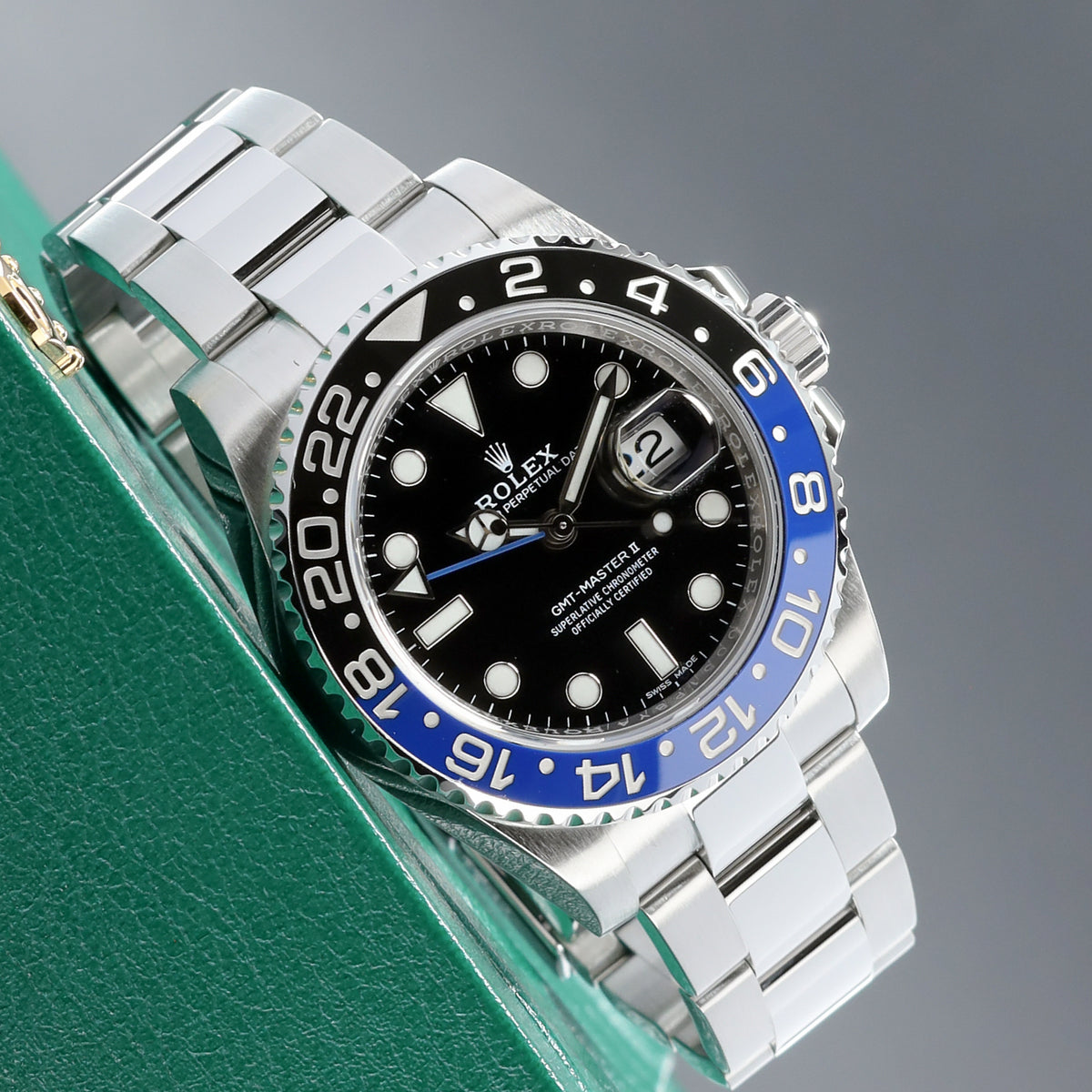 Rolex GMT Master II Batman 2017 40mm Stainless Steel Black Black And Blue Cerachrom Ceramic Oyster Bracelet 116710BLNR