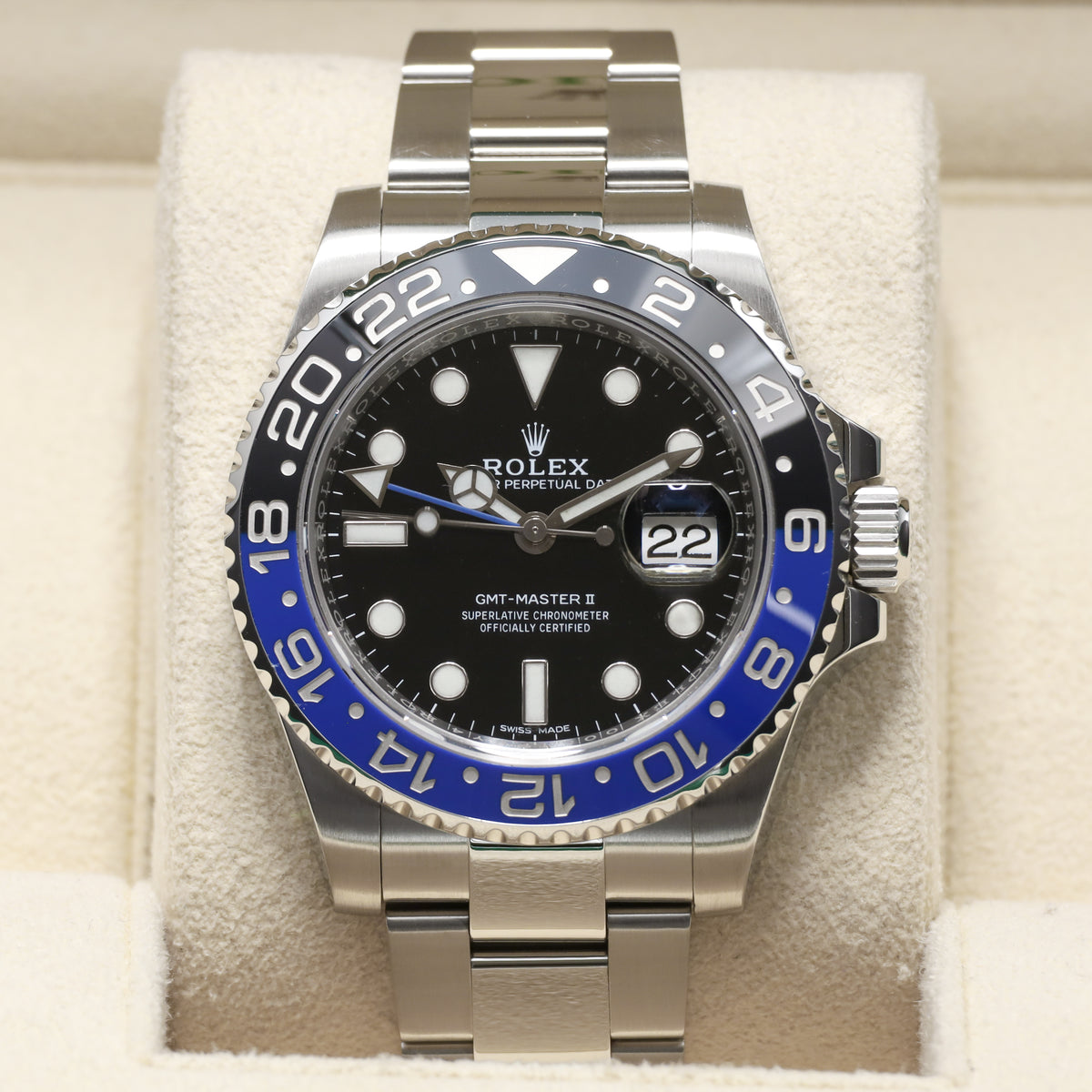 Rolex GMT Master II Batman 2017 40mm Stainless Steel Black Black And Blue Cerachrom Ceramic Oyster Bracelet 116710BLNR