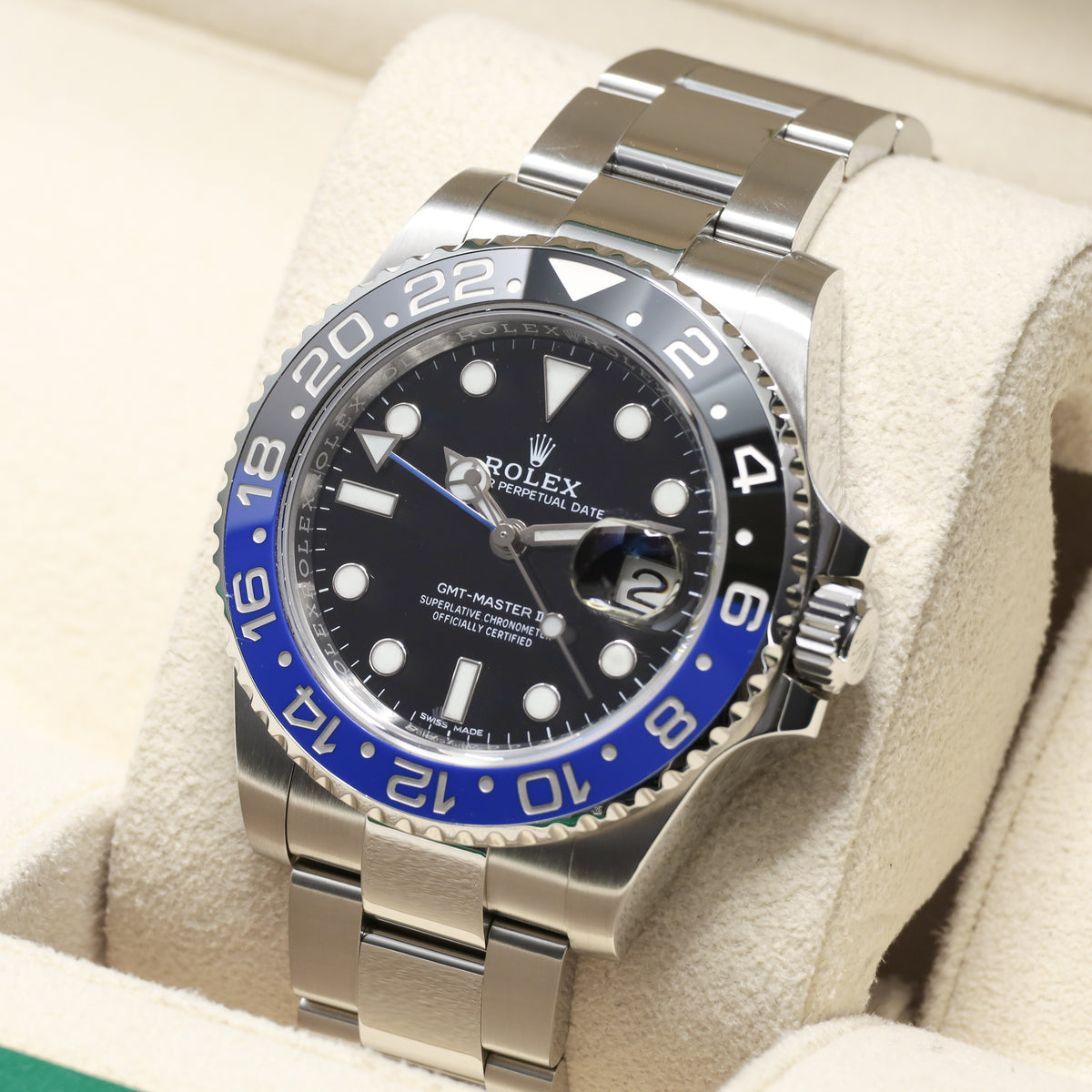 Rolex GMT Master II Batman 2017 40mm Stainless Steel Black Black And Blue Cerachrom Ceramic Oyster Bracelet 116710BLNR