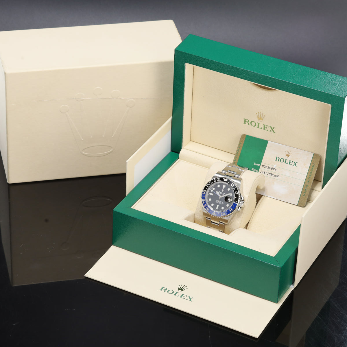 Rolex GMT Master II Batman 2017 40mm Stainless Steel Black Black And Blue Cerachrom Ceramic Oyster Bracelet 116710BLNR