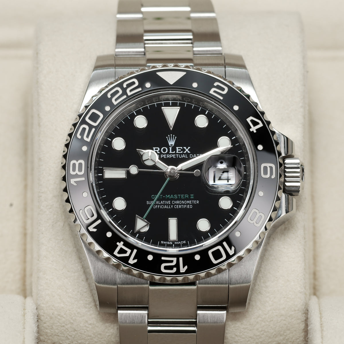 Rolex GMT-Master II "Green Arrow" 40mm Steel Case Black Dial Black Ceramic Bezel Oyster Bracelet 116710LN