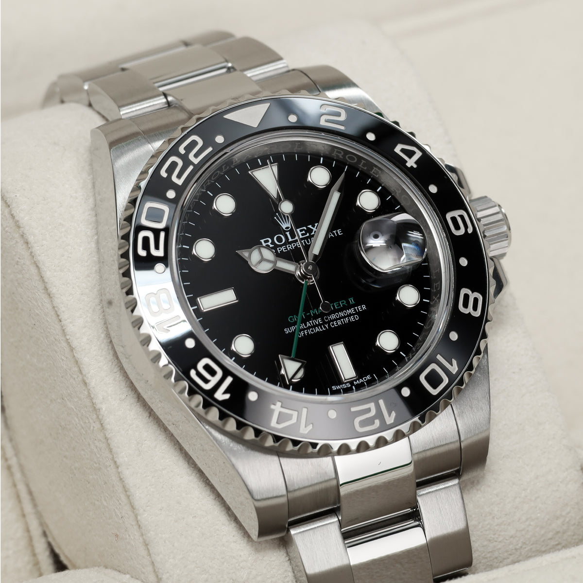 Rolex GMT-Master II "Green Arrow" 40mm Steel Case Black Dial Black Ceramic Bezel Oyster Bracelet 116710LN