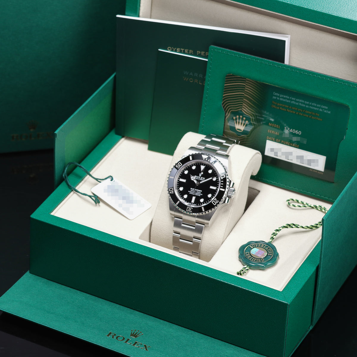 Rolex Submariner No Date New Complete 41mm Oystersteel Black Dial Black Cerachrom Bezel Oyster Bracelet 124060