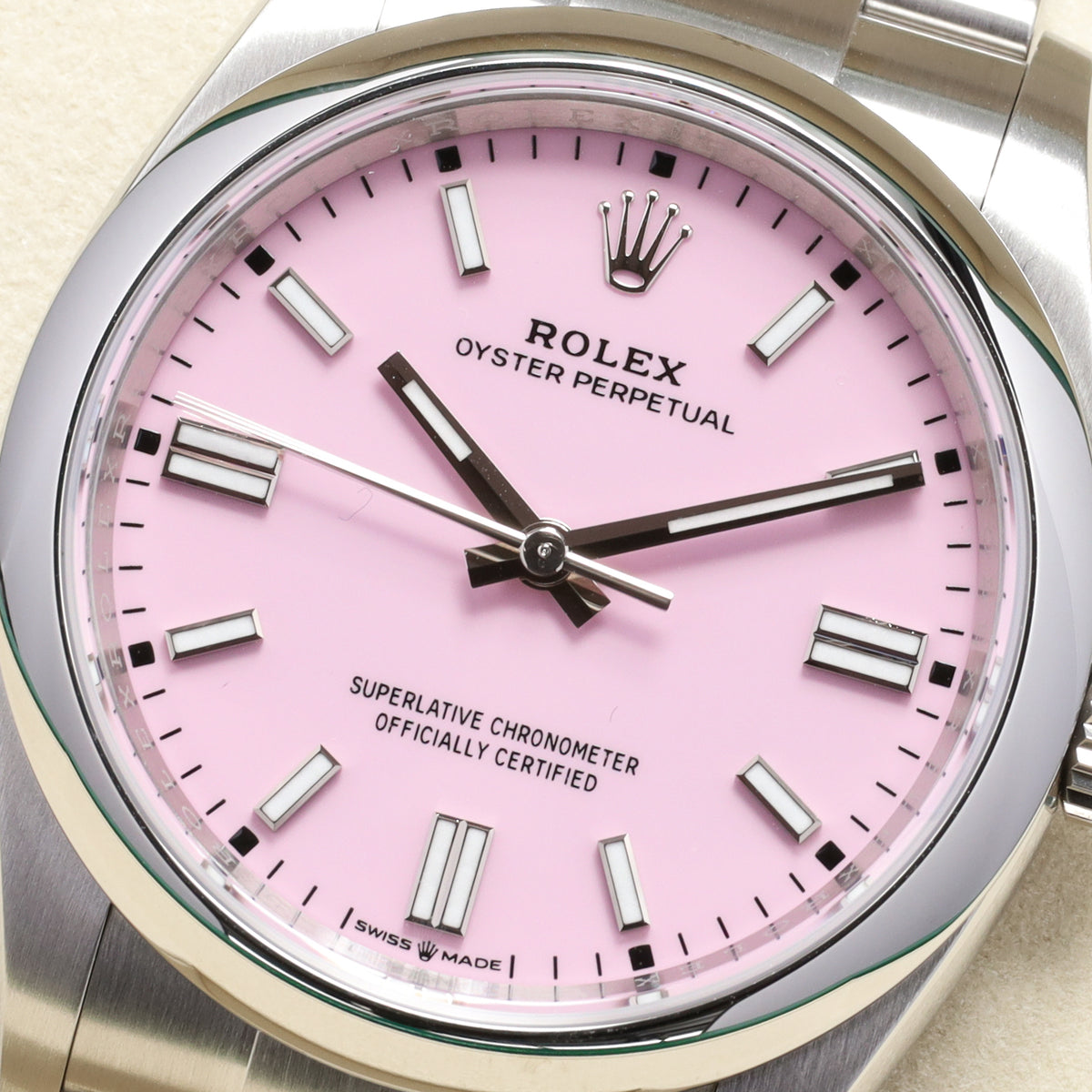 Rolex Oyster Perpetual 2025 Complete 36mm Oystersteel Pink Dial Smooth Stainless Steel Bezel Oyster Bracelet 126000