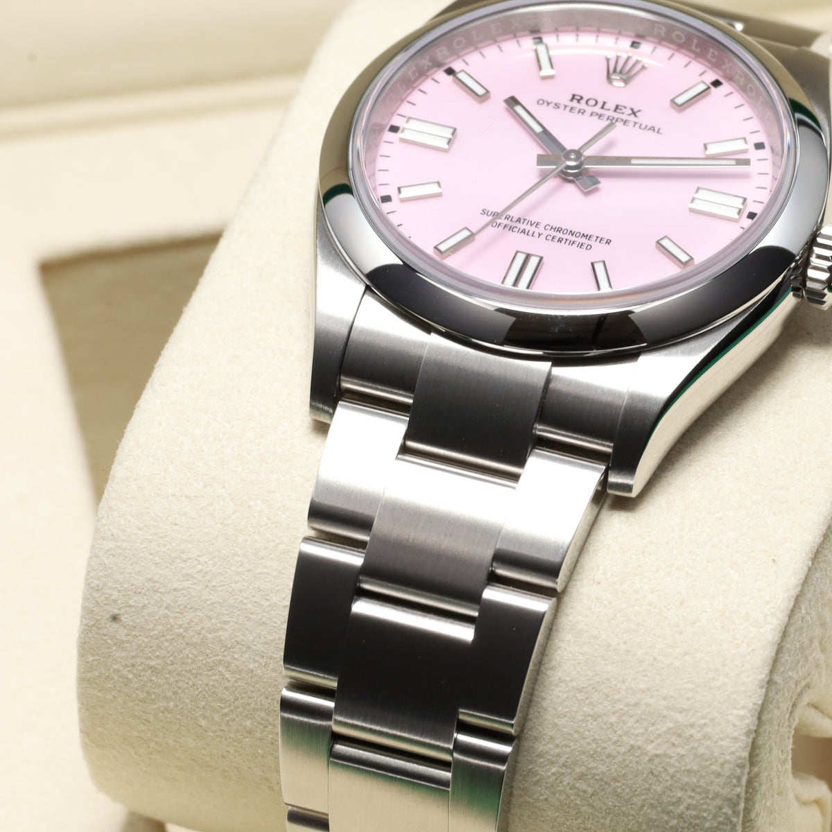Rolex Oyster Perpetual 2025 Complete 36mm Oystersteel Pink Dial Smooth Stainless Steel Bezel Oyster Bracelet 126000