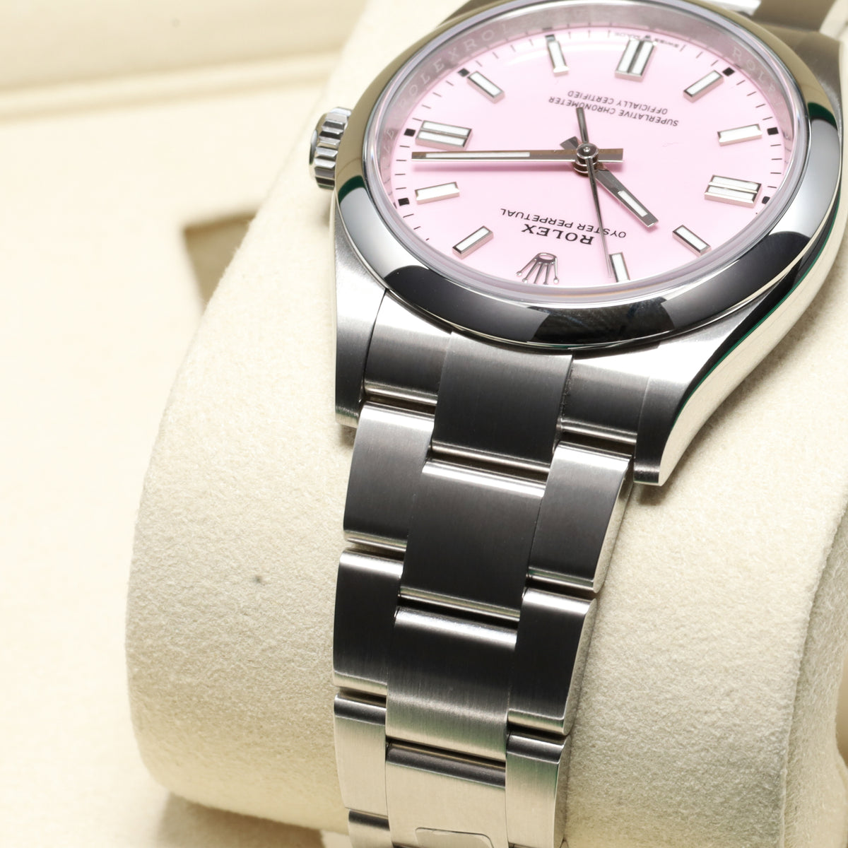 Rolex Oyster Perpetual 2025 Complete 36mm Oystersteel Pink Dial Smooth Stainless Steel Bezel Oyster Bracelet 126000