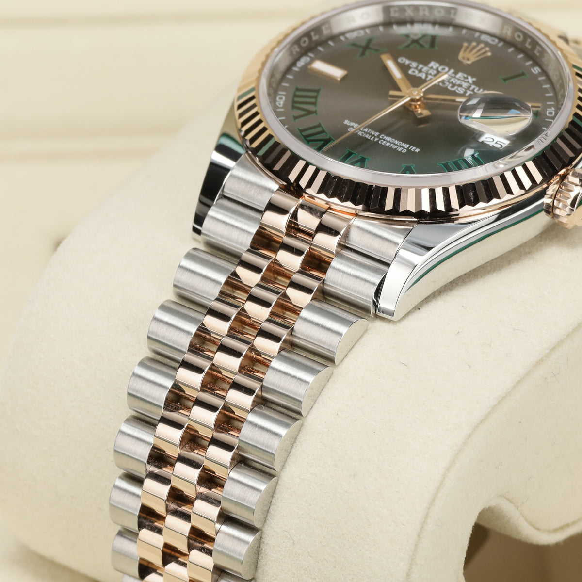 Rolex Datejust 2025 Complete 36mm Oystersteel and Everose Gold Slate Grey Wimbledon Dial Everose Gold Smooth Bezel Two-Tone Jubilee Bracelet 126231