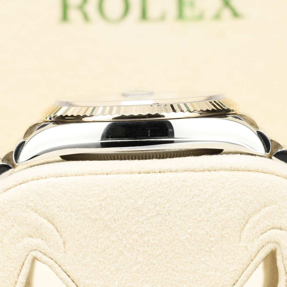 Rolex Datejust Complete 36mm Two Tone Slate Gray Wimbledon Dial Yellow Gold Fluted Bezel Jubilee Bracelet 126233