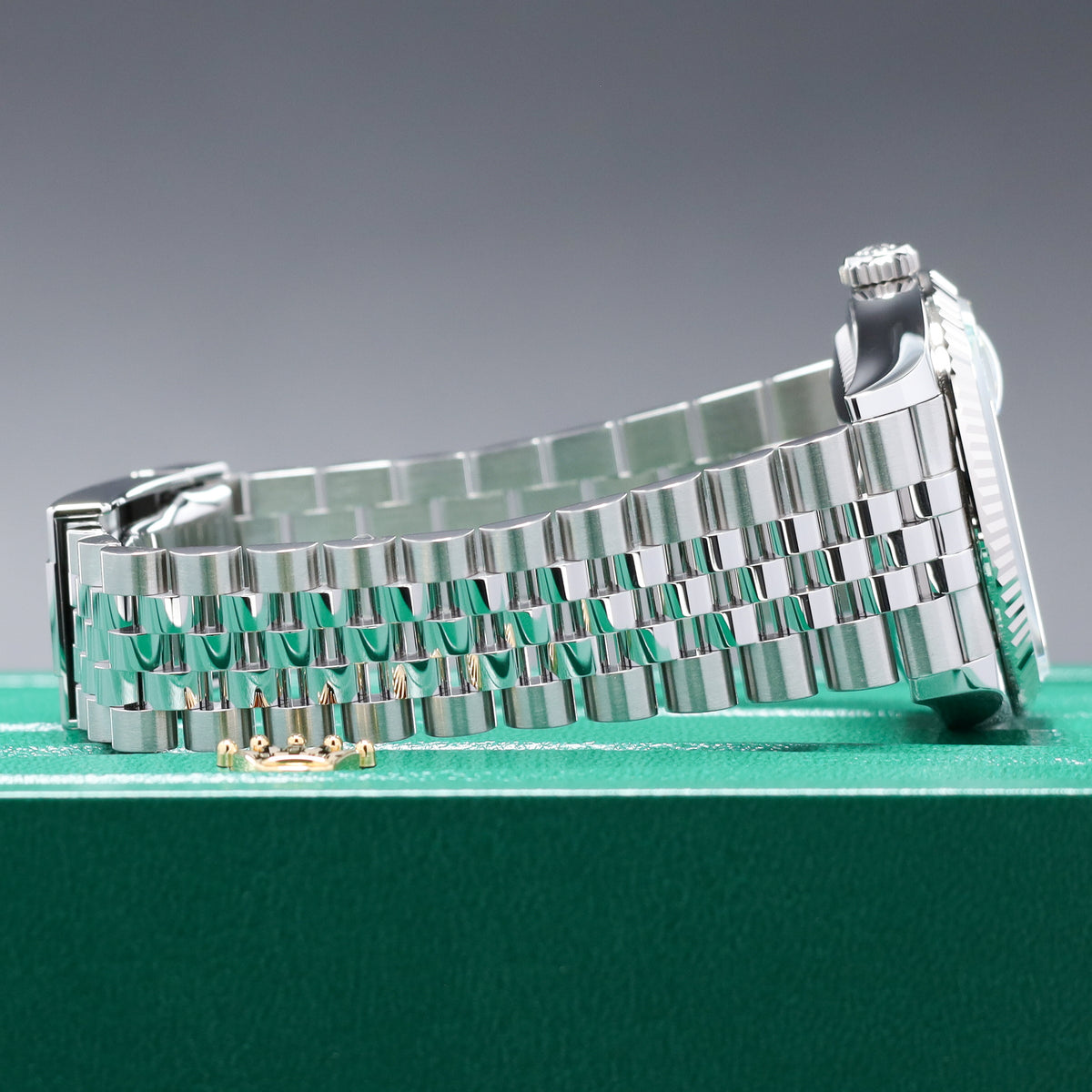 Rolex Datejust 2026 Complete 36mm Stainless Steel Black Diamond Dial Gold Fluted Bezel Jubilee Bracelet 126234