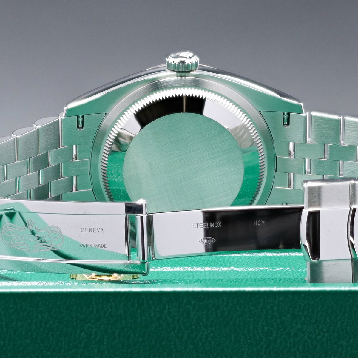 Rolex Datejust 2026 Complete 36mm Stainless Steel Black Diamond Dial Gold Fluted Bezel Jubilee Bracelet 126234