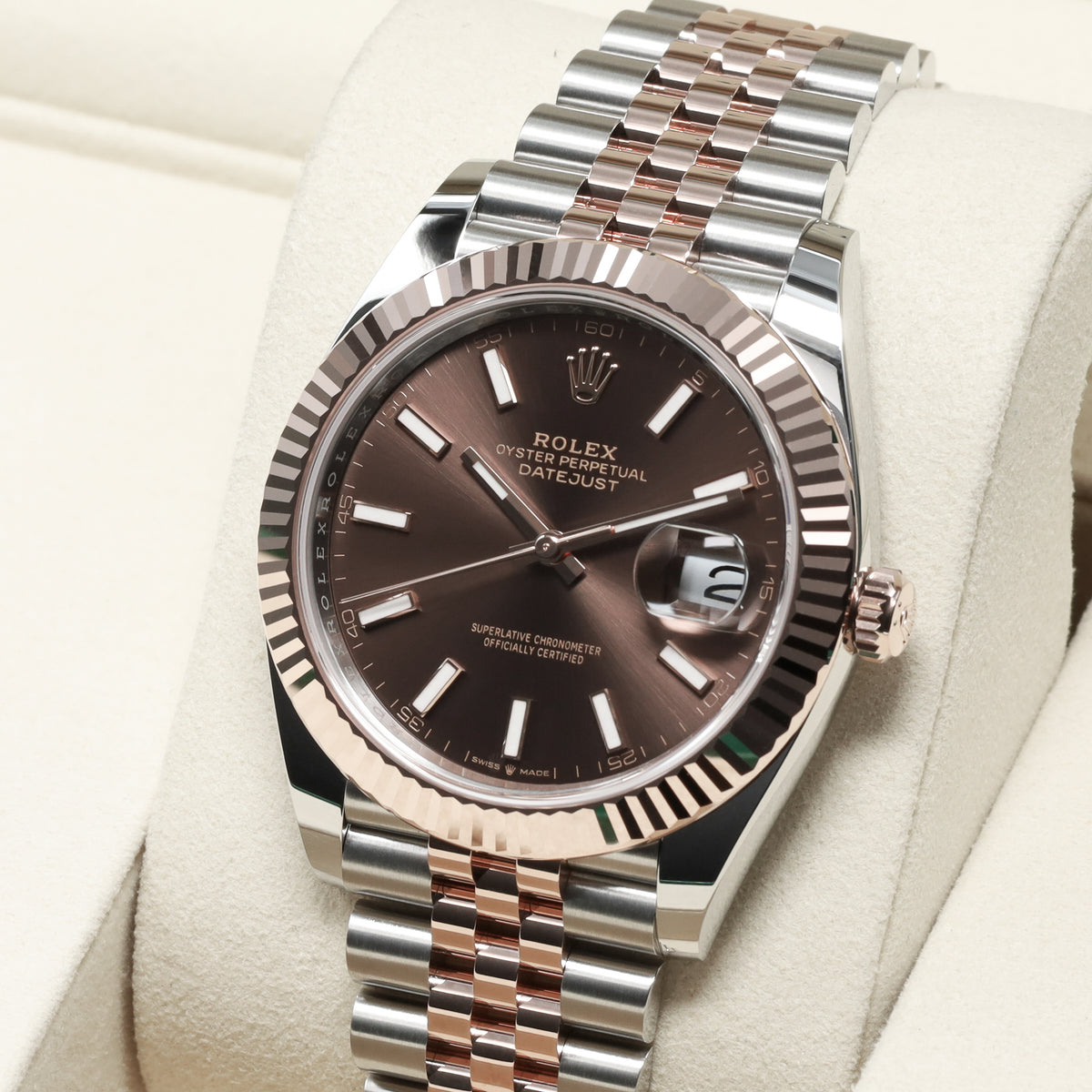 Rolex Datejust 2026 Complete 41mm Oystersteel and 18k Everose Gold Chocolate Brown Dial 18k Everose Gold Fluted Bezel Two-Tone Oystersteel and Everose Gold Bracelet with Oysterclasp  126331