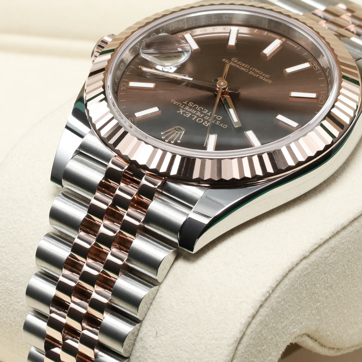 Rolex Datejust 2026 Complete 41mm Oystersteel and 18k Everose Gold Chocolate Brown Dial 18k Everose Gold Fluted Bezel Two-Tone Oystersteel and Everose Gold Bracelet with Oysterclasp  126331