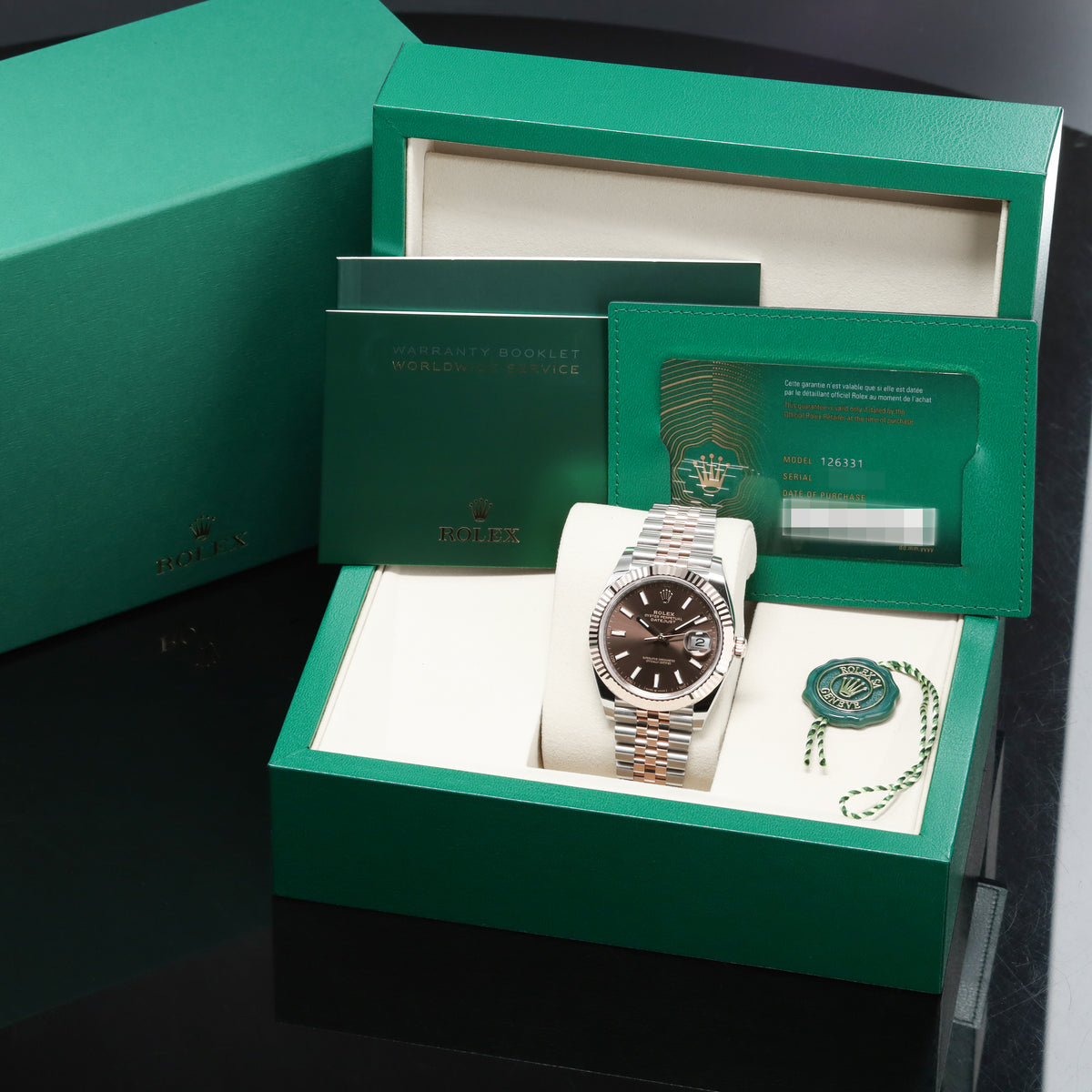 Rolex Datejust 2026 Complete 41mm Oystersteel and 18k Everose Gold Chocolate Brown Dial 18k Everose Gold Fluted Bezel Two-Tone Oystersteel and Everose Gold Bracelet with Oysterclasp  126331