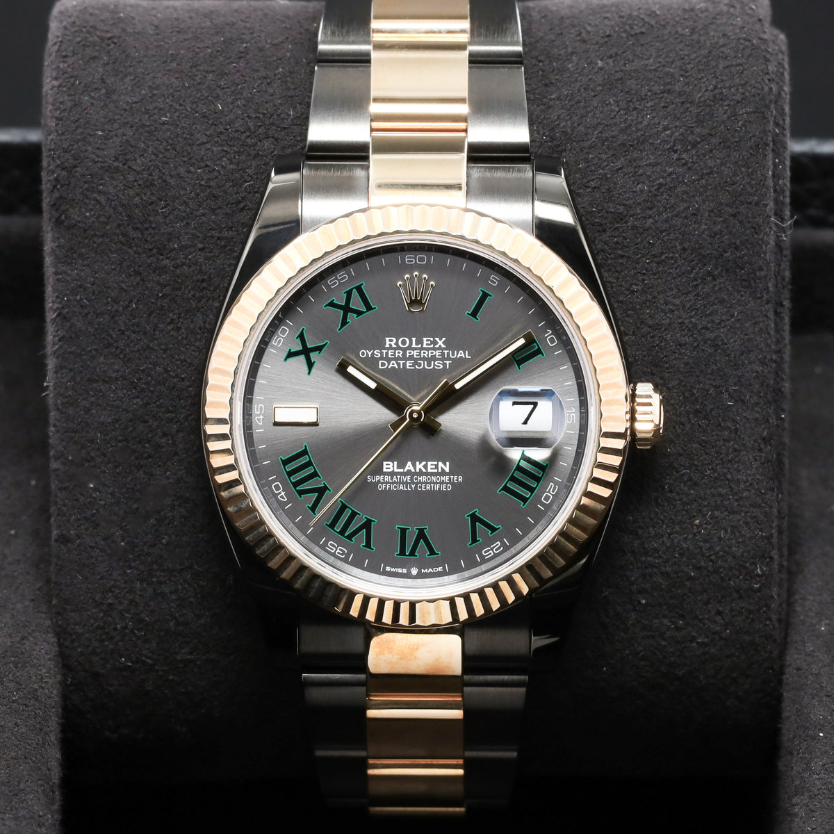 Rolex Datejust 2026 Complete 41mm Oystersteel and Everose Gold Wimbledon Slate Dial 18k Everose Gold Fluted Bezel Oystersteel and Everose Gold Jubilee Bracelet 126331