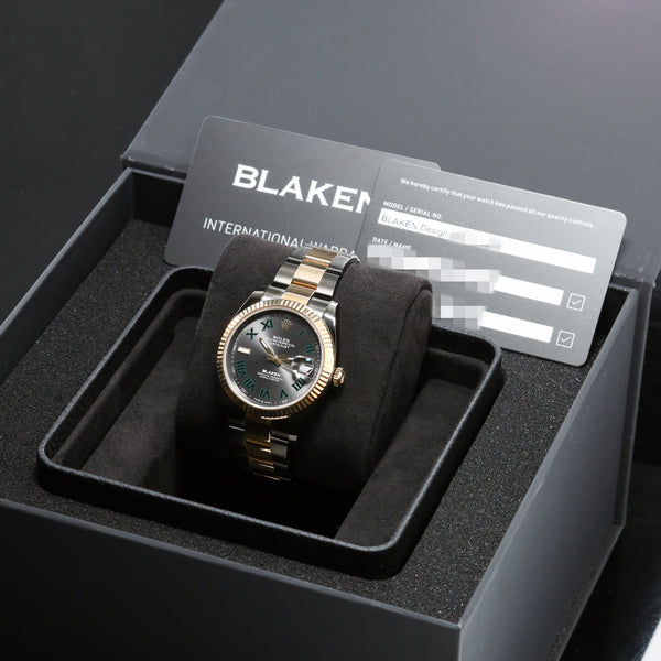 Blaken Rolex 2026 Complete 41mm Black PVD-Coated Oystersteel and 18k Yellow Gold Slate Wimbledon Dial 18k Yellow Gold Fluted Bezel Black PVD-Coated Two-Tone Bracelet 126333