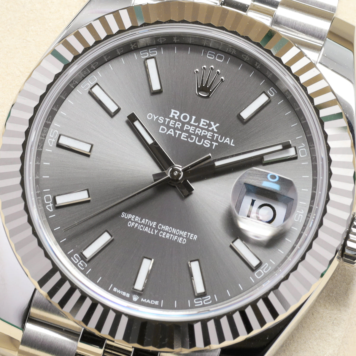 Rolex Datejust 2025 Complete 41mm Oystersteel Rhodium Dial Fluted Bezel Jubilee Bracelet 126334