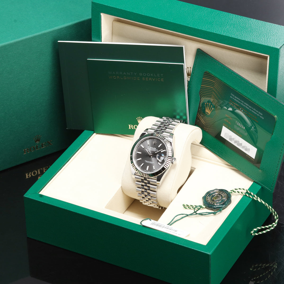 Rolex Datejust 2025 Complete 41mm Oystersteel Rhodium Dial Fluted Bezel Jubilee Bracelet 126334