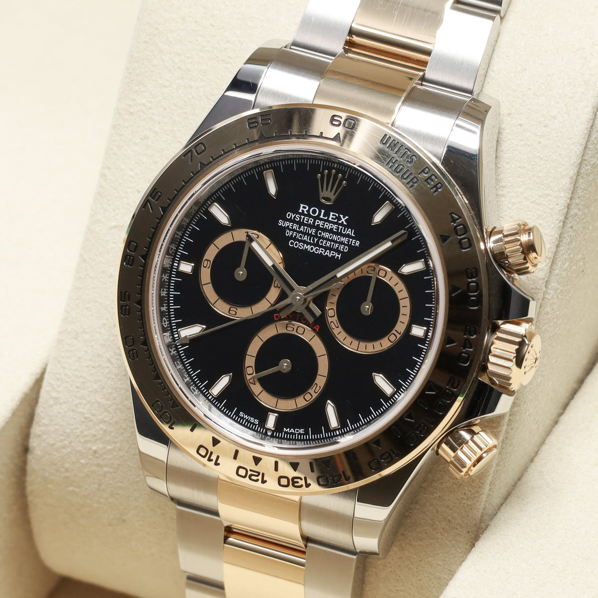 Rolex Daytona 2025 Complete 40mm Oystersteel 18k Yellow Gold Black Dial Yellow Gold Tachymeter Bezel Oyster Bracelet 126503