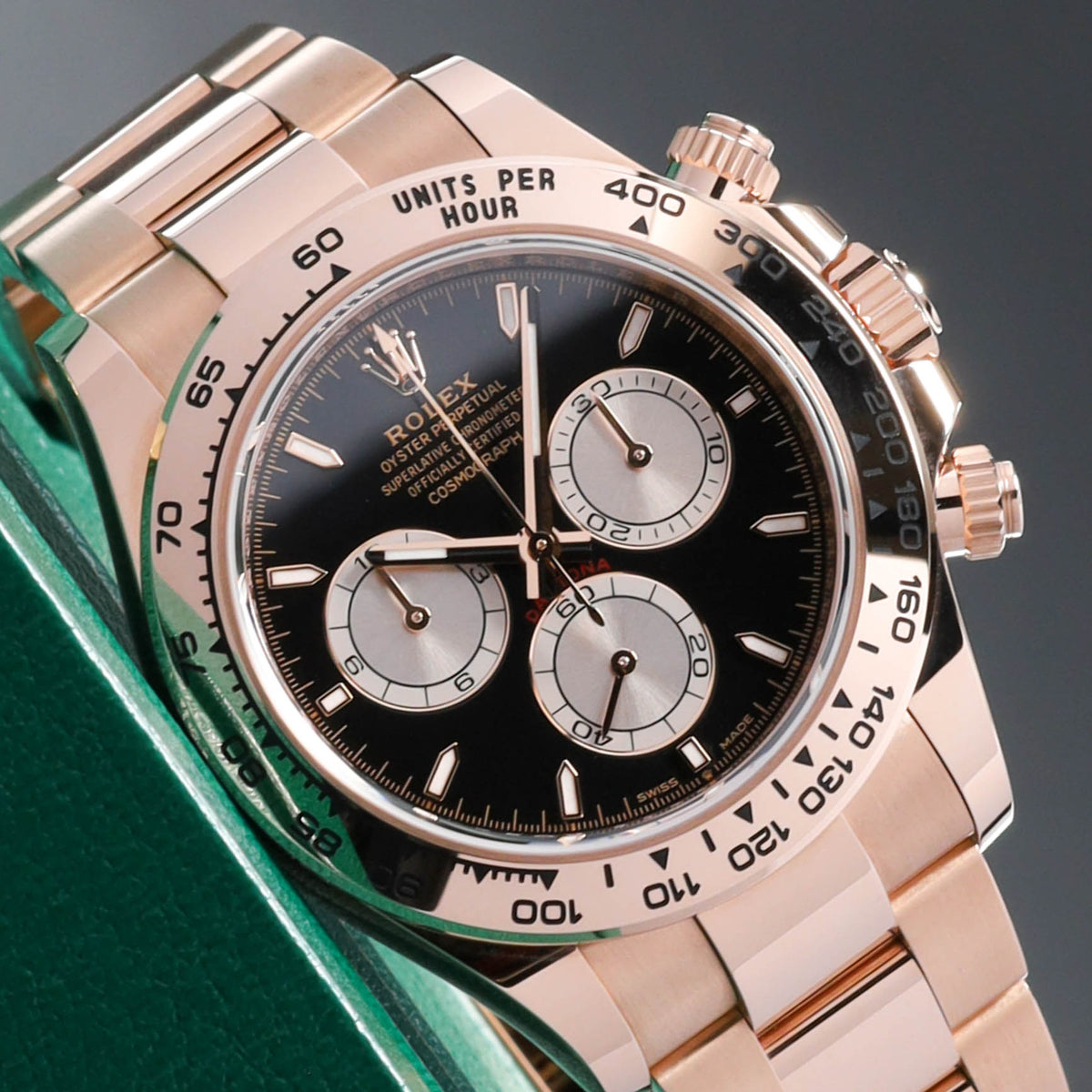 Rolex Daytona 2026 Complete 40mm 18k Everose Gold Black Dial 18k Everose Gold Tachymeter Bezel 18k Everose Gold Oyster Bracelet 126505