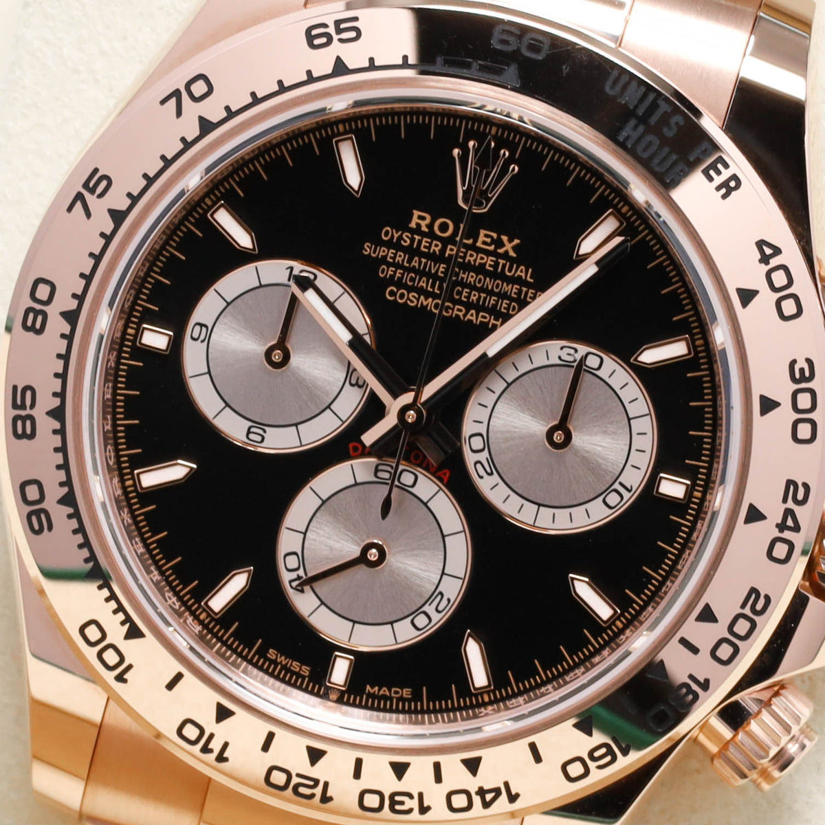 Rolex Daytona 2026 Complete 40mm 18k Everose Gold Black Dial 18k Everose Gold Tachymeter Bezel 18k Everose Gold Oyster Bracelet 126505