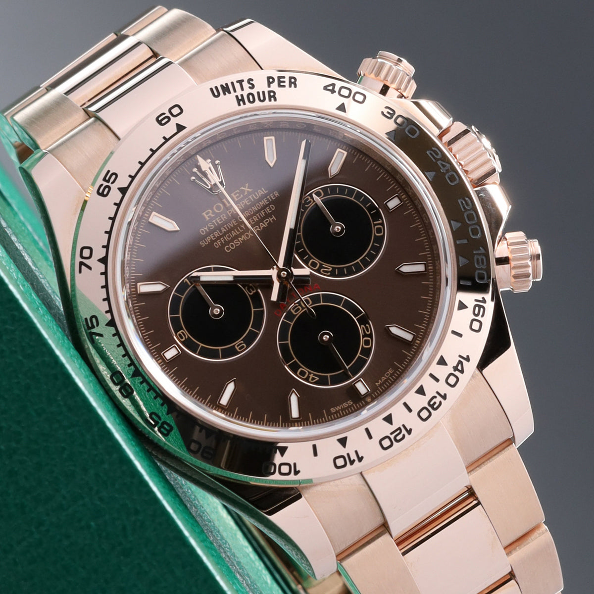 Rolex Daytona 2025 Complete 40mm Rose Gold Chocolate Dial 18k Everose Gold Bezel Oyster Bracelet 126505