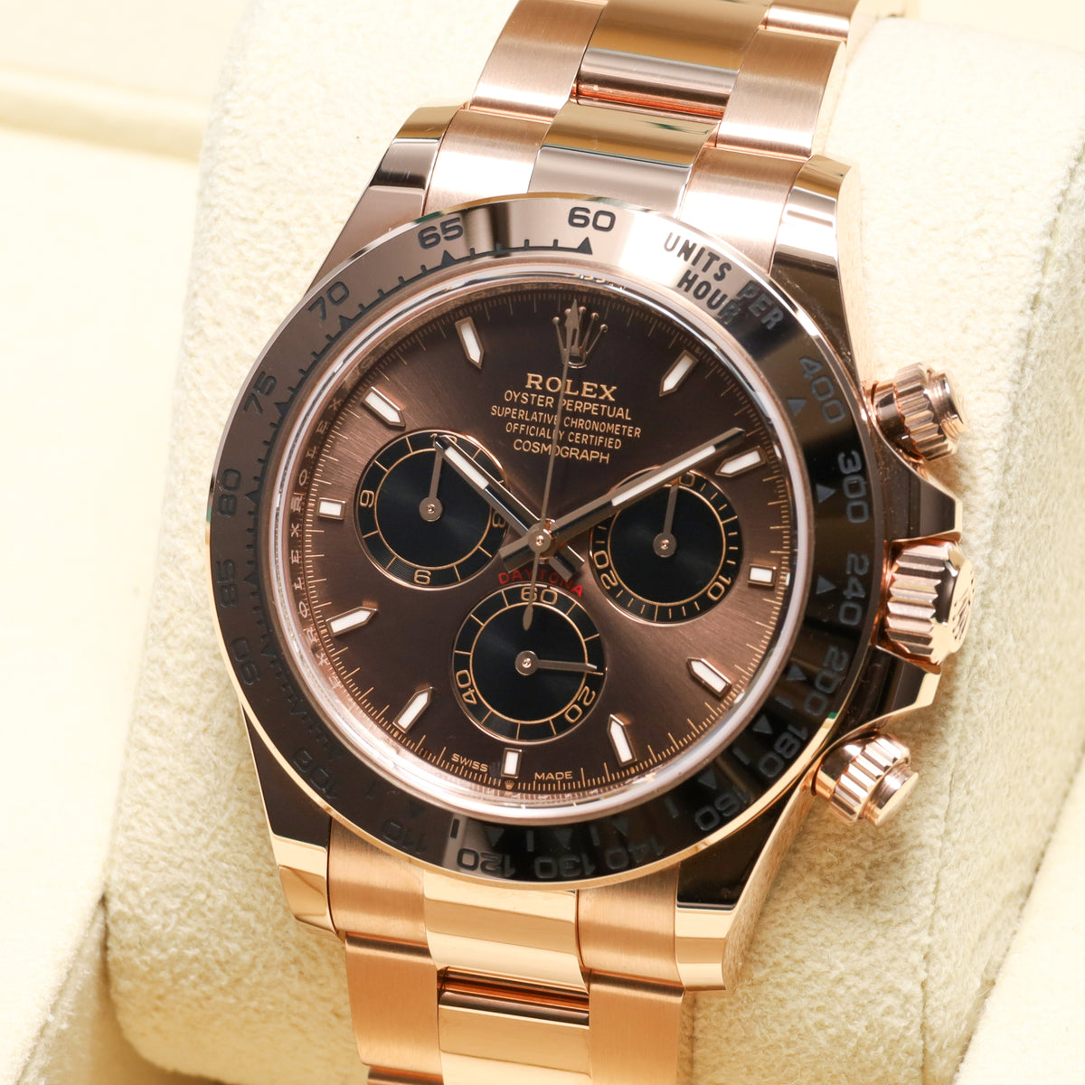 Rolex Daytona 2025 Complete 40mm Rose Gold Chocolate Dial 18k Everose Gold Bezel Oyster Bracelet 126505