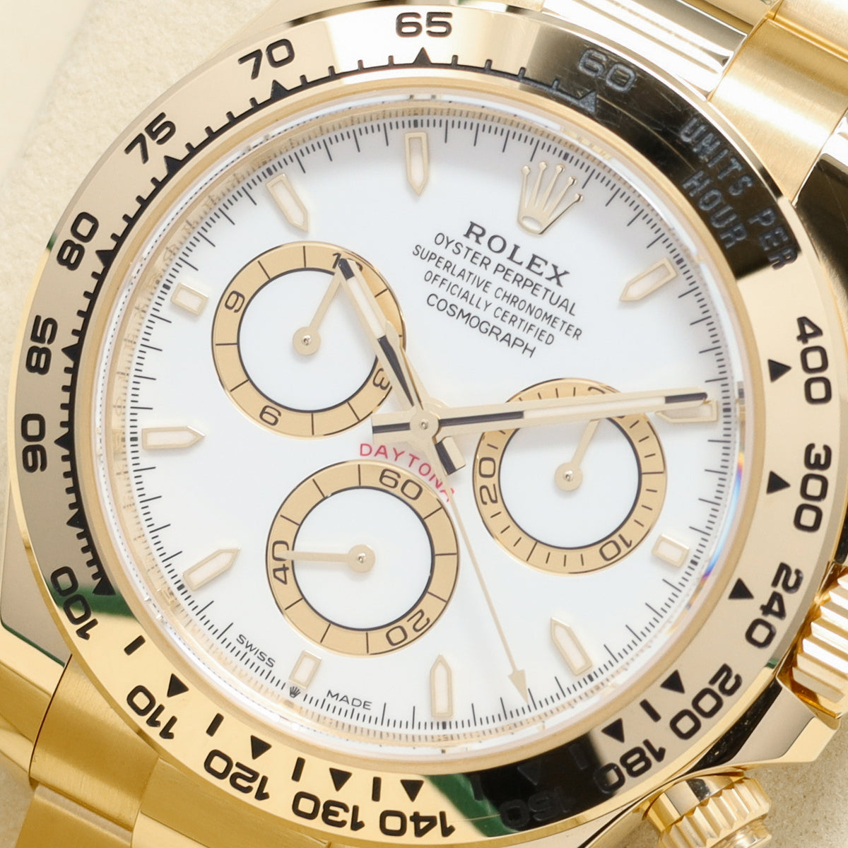 Rolex Daytona 2026 Complete 40mm 18k Yellow Gold White Dial 18k Yellow Gold Tachymeter Bezel 18k Yellow Gold Oyster Bracelet 126508
