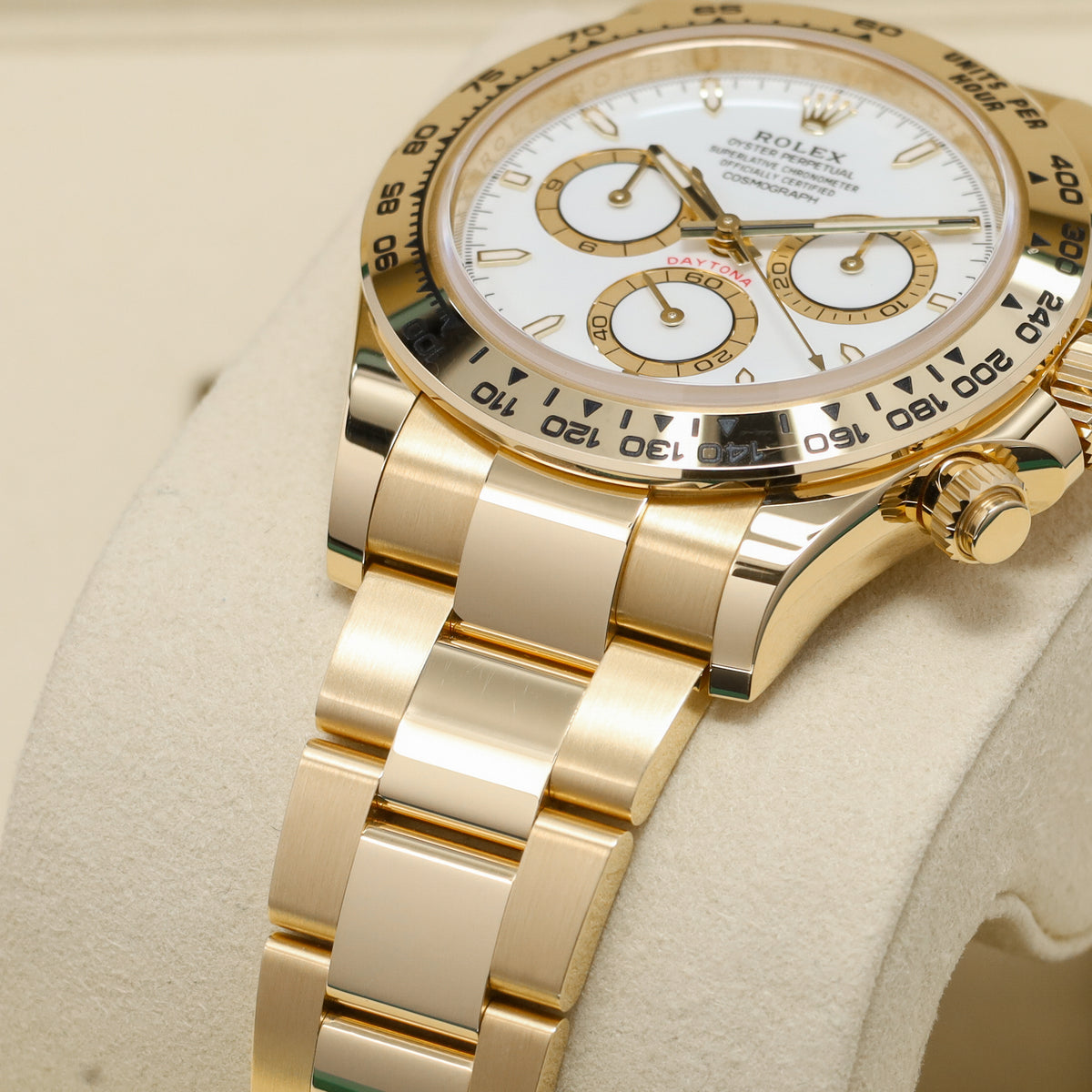 Rolex Daytona 2026 Complete 40mm 18k Yellow Gold White Dial 18k Yellow Gold Tachymeter Bezel 18k Yellow Gold Oyster Bracelet 126508