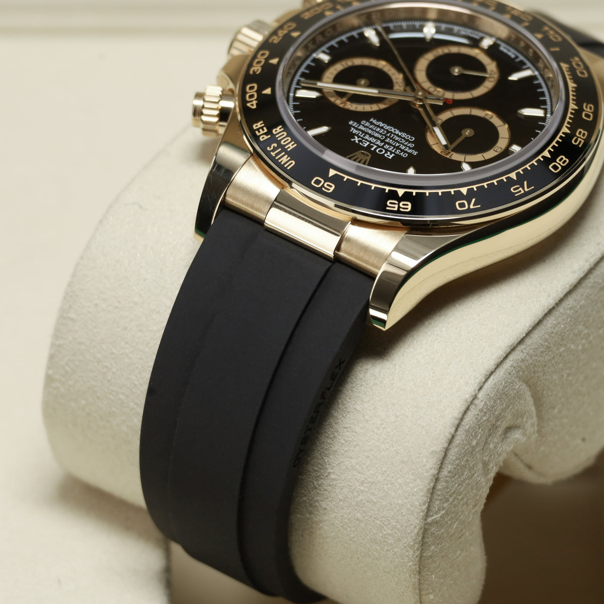 Rolex Daytona 2026 Complete 40mm 18k Yellow Gold Black with Yellow Gold Sub-Dials Black Cerachrom Ceramic Bezel Oysterflex Rubber Bracelet 126518LN
